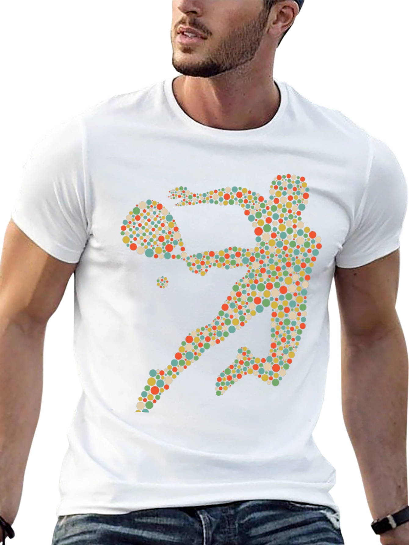 Tennis Player Graphic Tee - Novelty Design