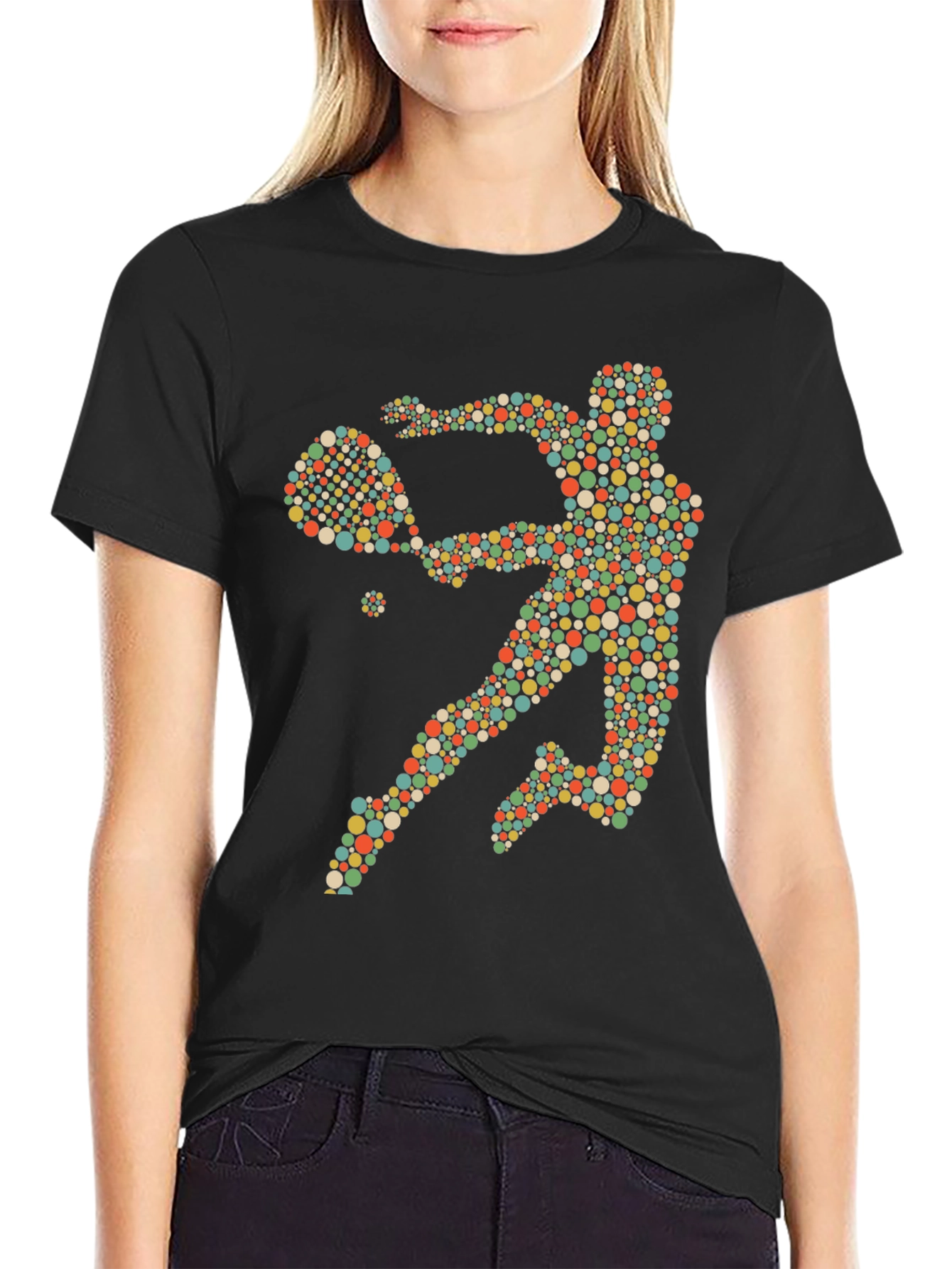 Tennis Player Graphic Tee - Novelty Design