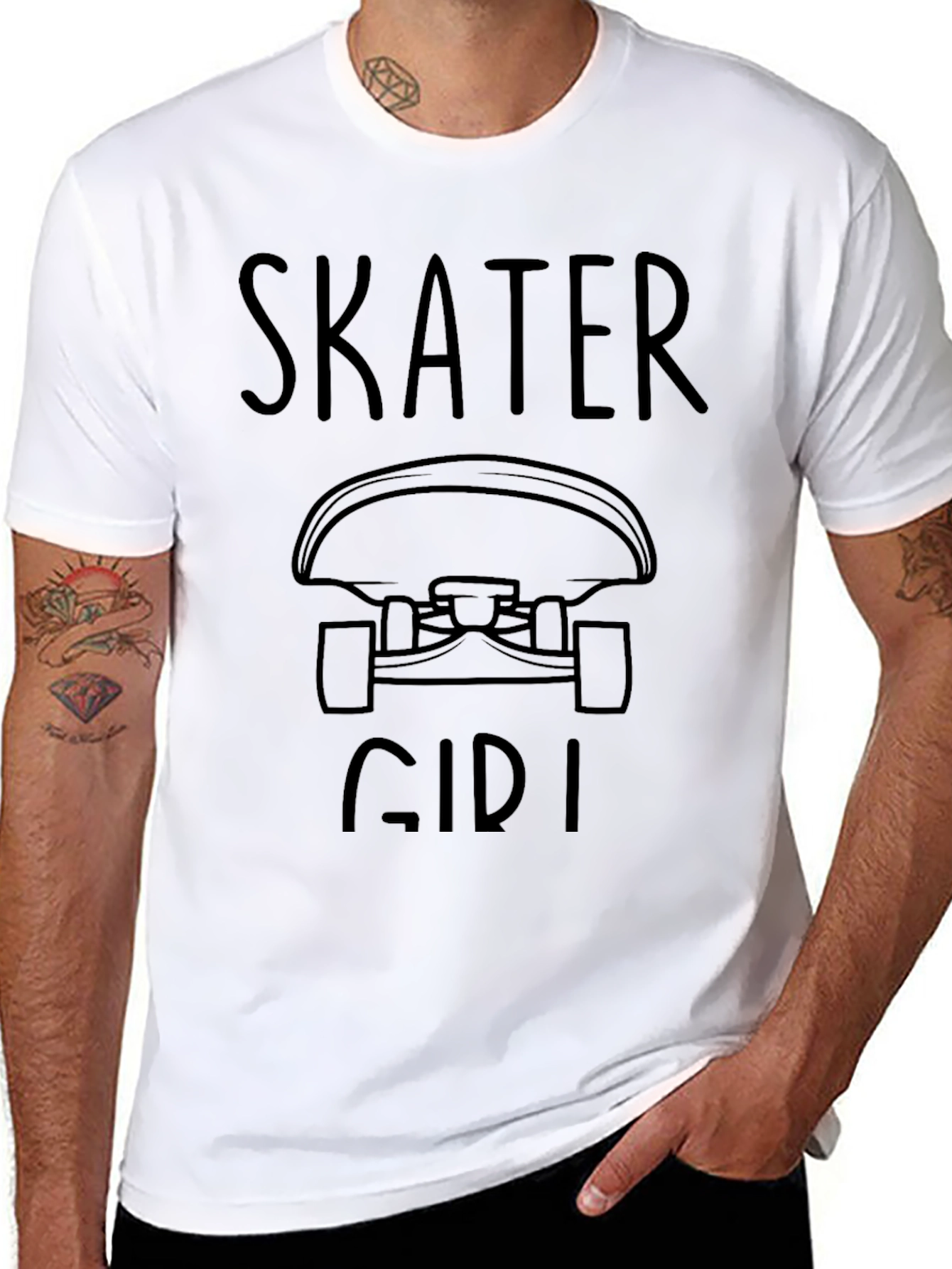 Skater Girl T-Shirt - Casual Graphic Tee