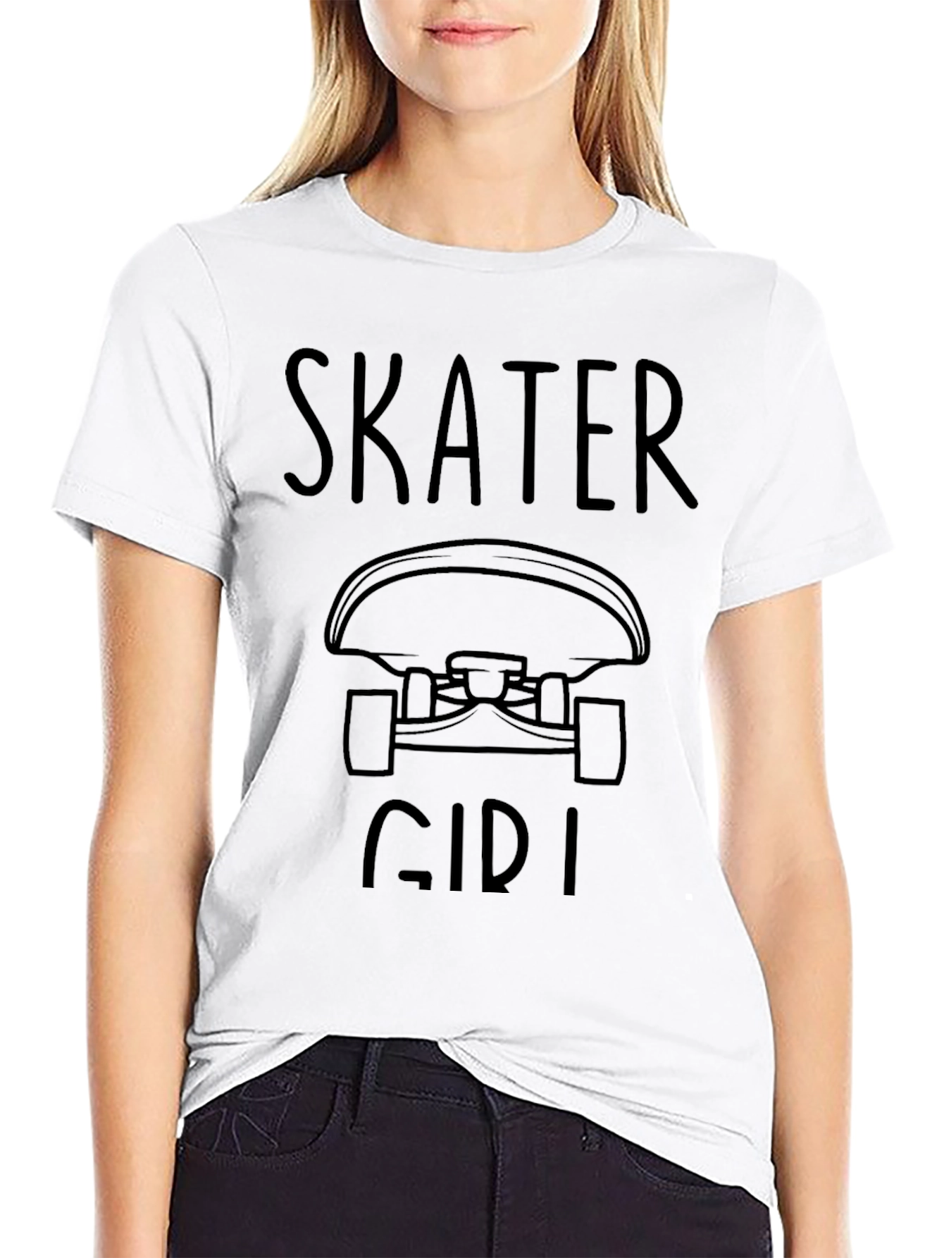 Skater Girl T-Shirt - Casual Graphic Tee