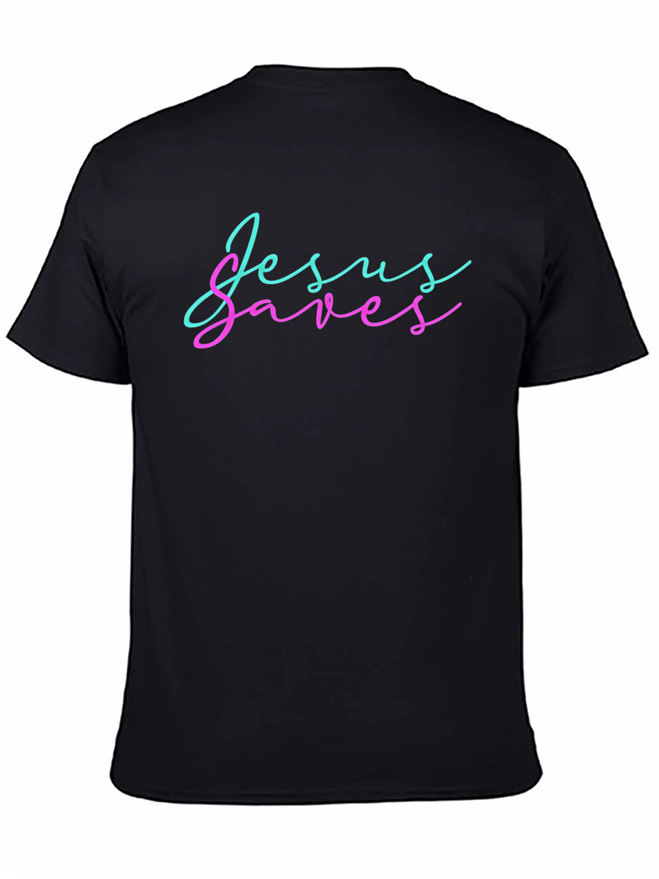 Jesus Saves Black Graphic T-Shirt