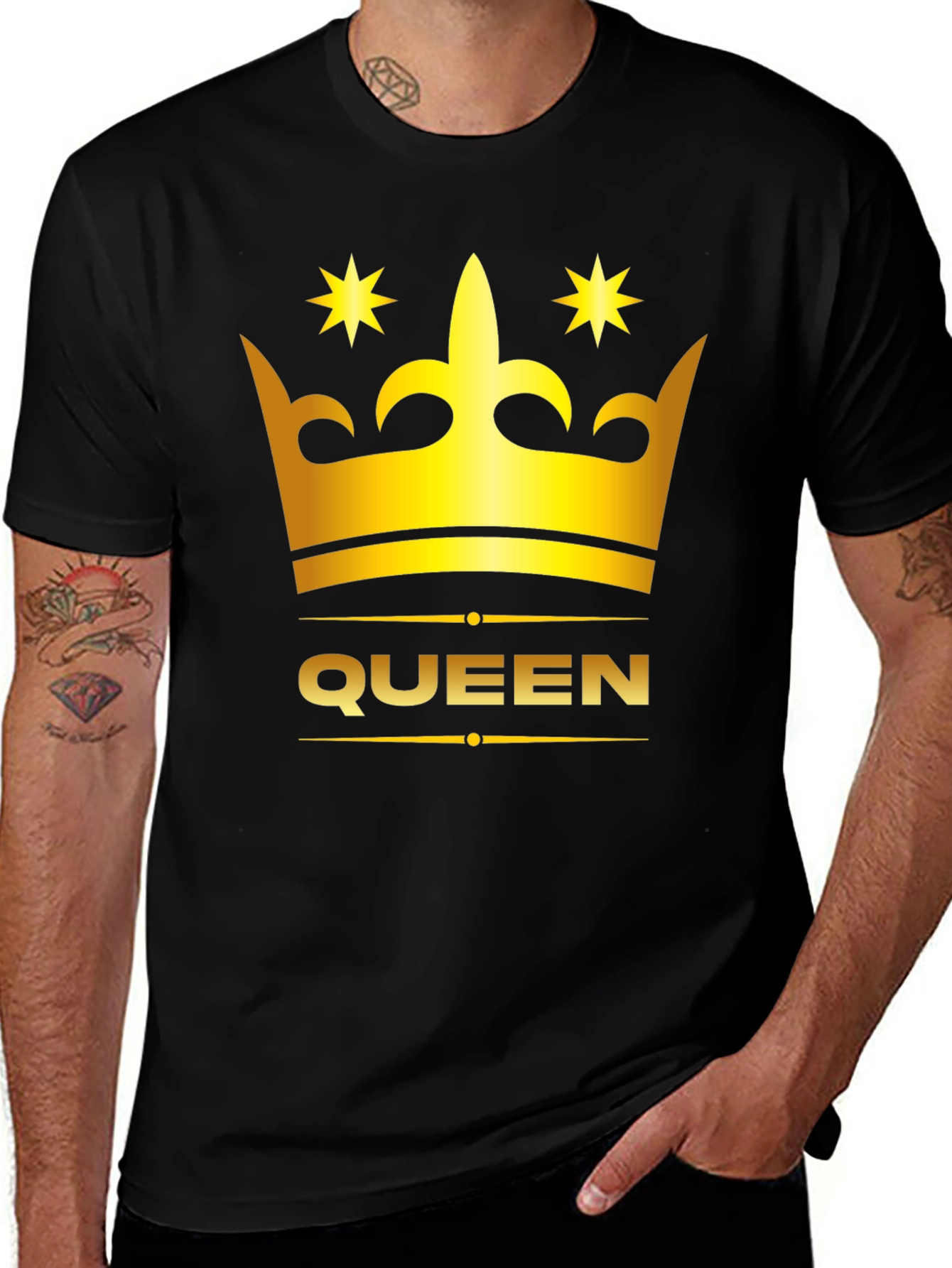 Queen Crown Graphic Tee - Stylish Black T-Shirt