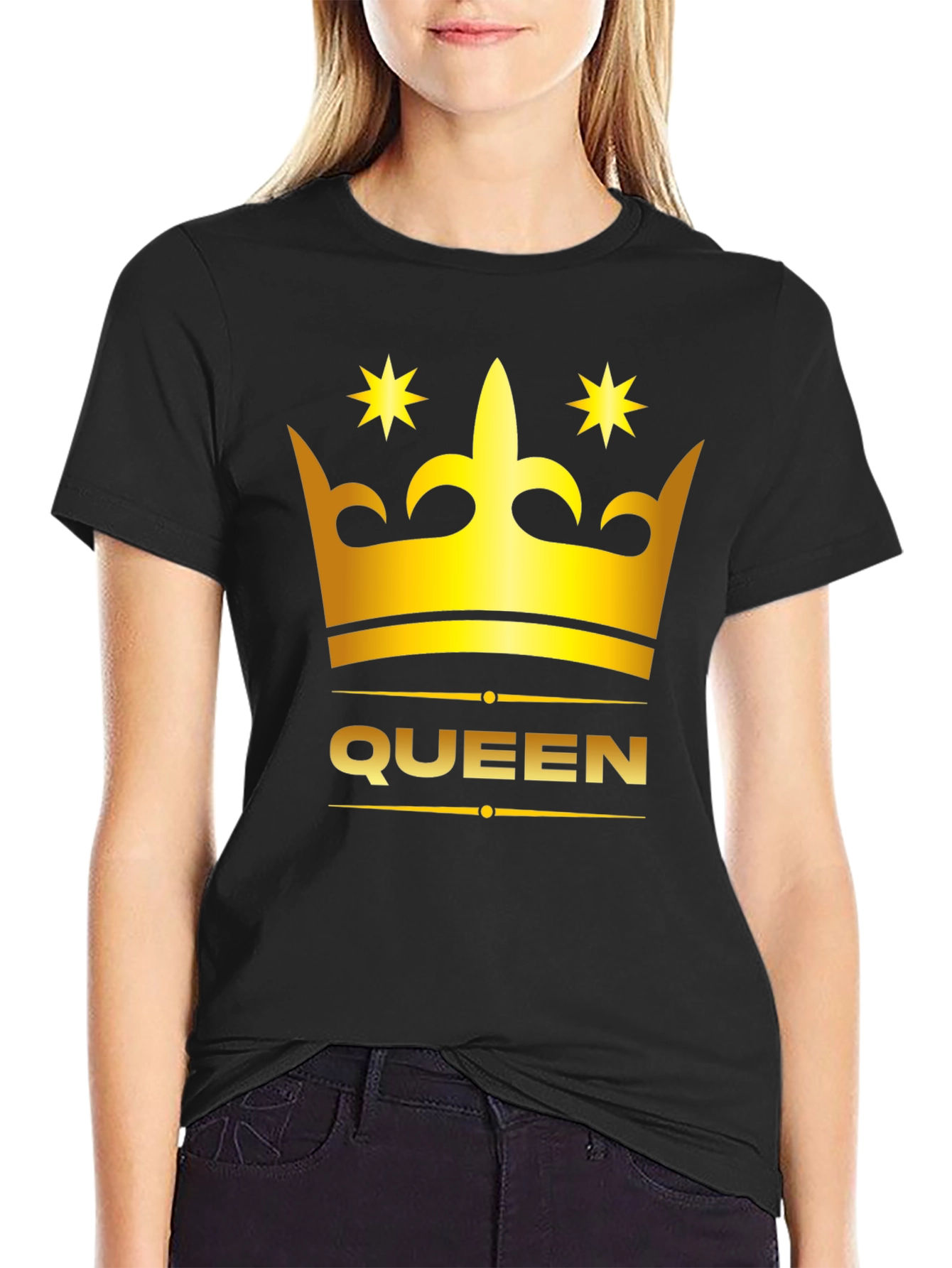 Queen Crown Graphic Tee - Stylish Black T-Shirt