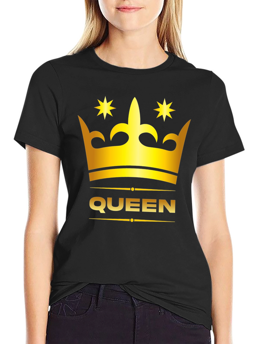 Queen Crown Graphic Tee - Stylish Black T-Shirt