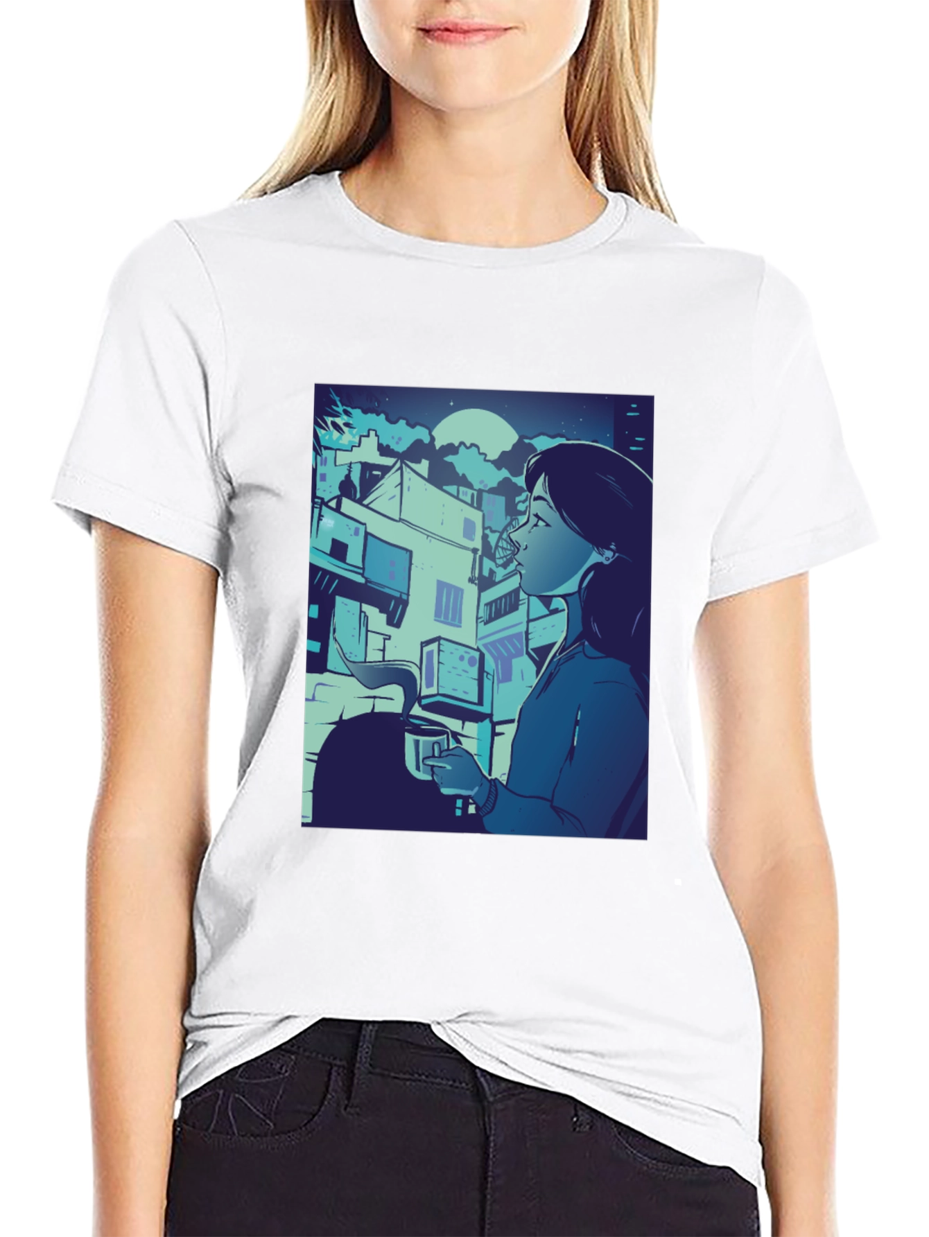 Artistic Anime Graphic Black Tee