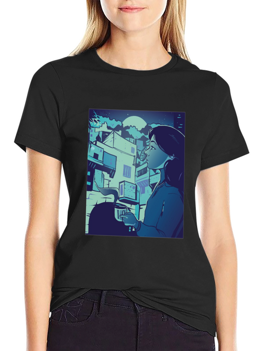 Artistic Anime Graphic Black Tee