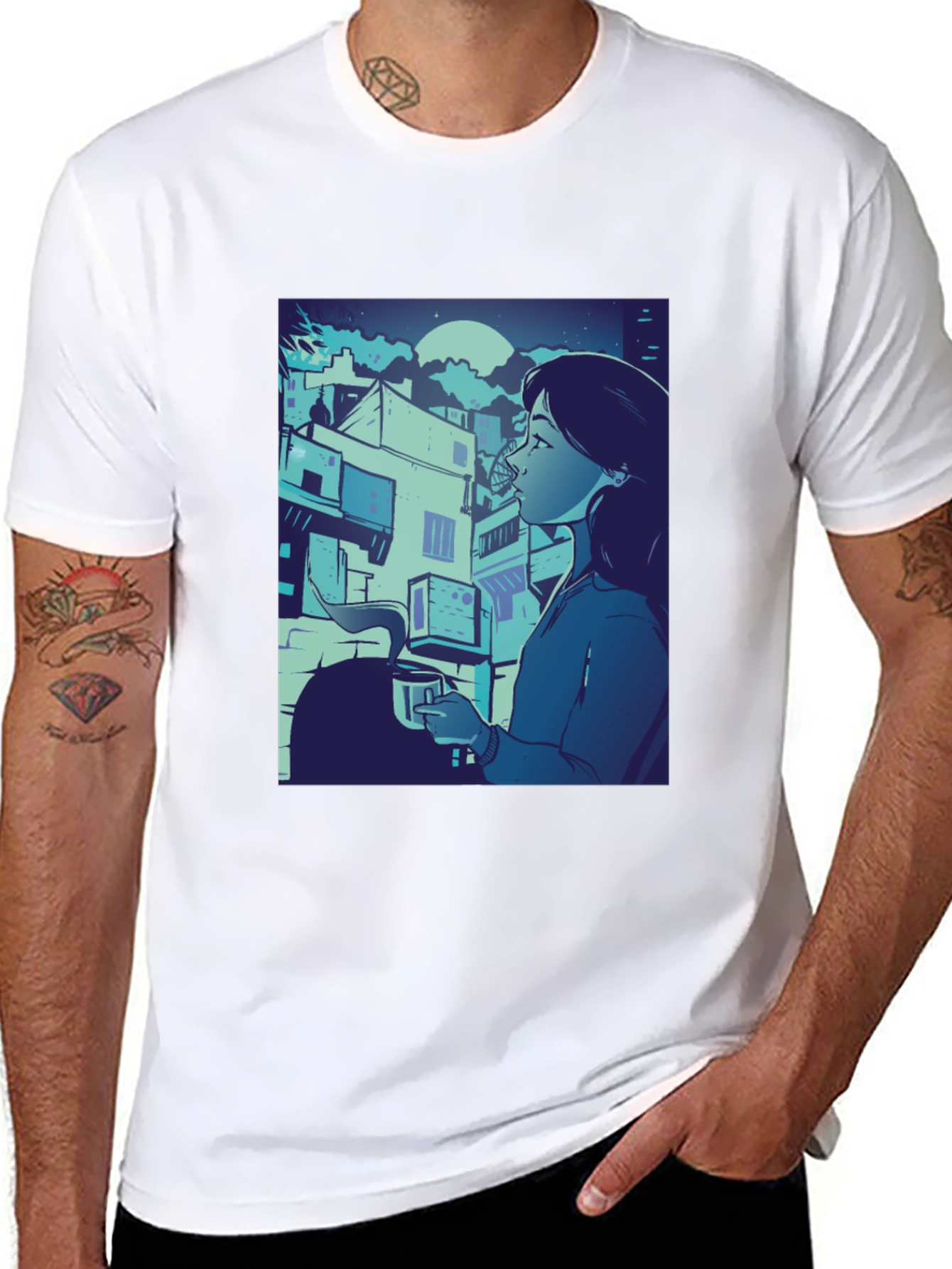 Artistic Anime Graphic Black Tee