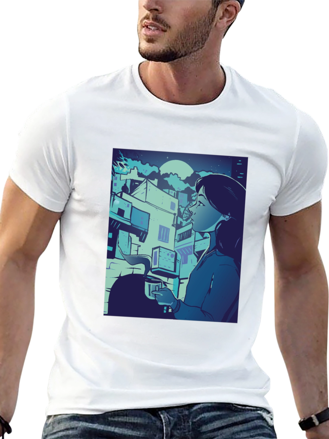 Artistic Anime Graphic Black Tee