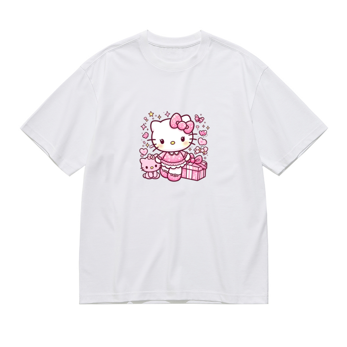 Gift?Box Theme Sweet Hello Kitty Plus?Size Women Tee