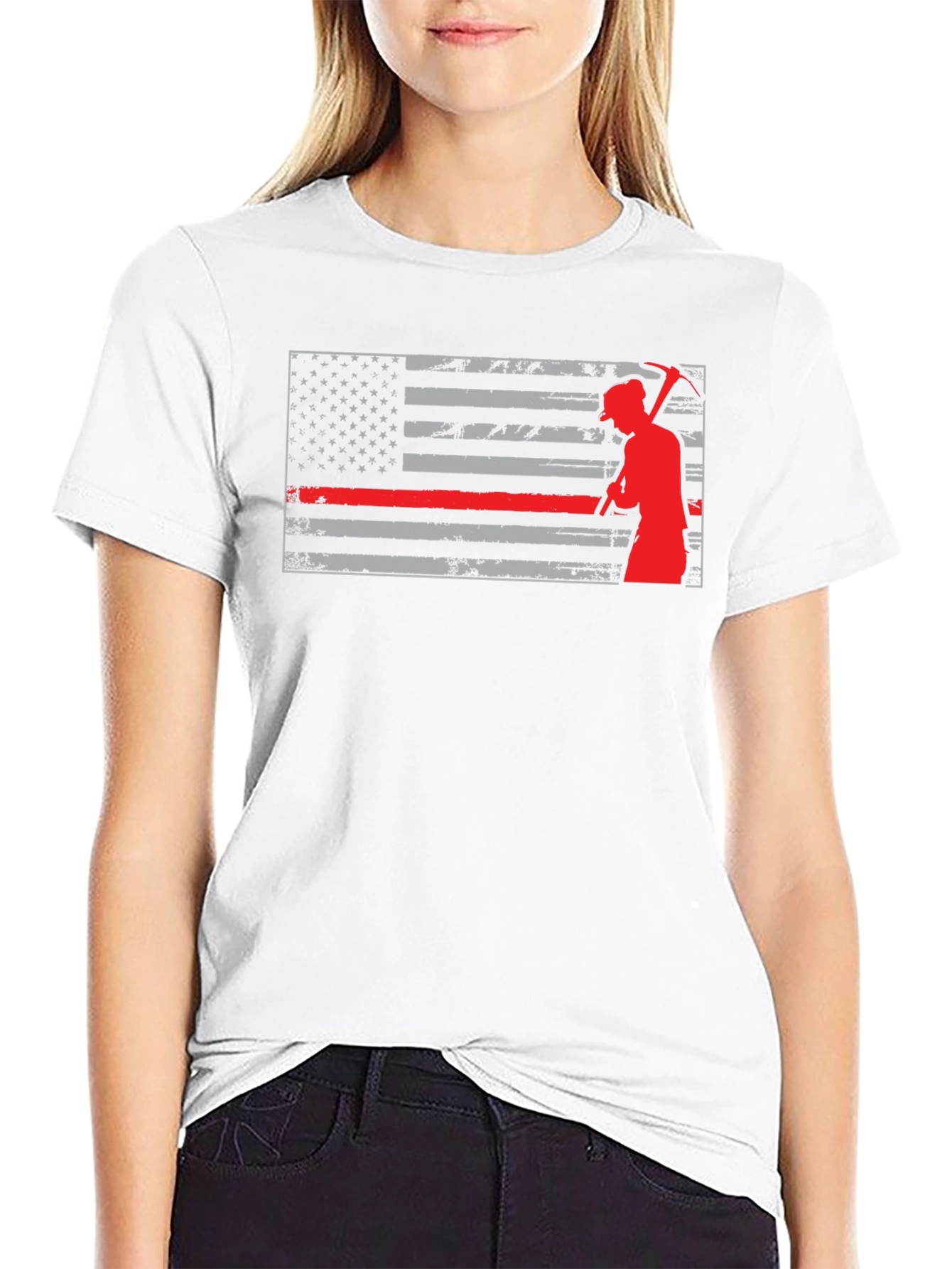 Red Line Miner American Flag T-Shirt