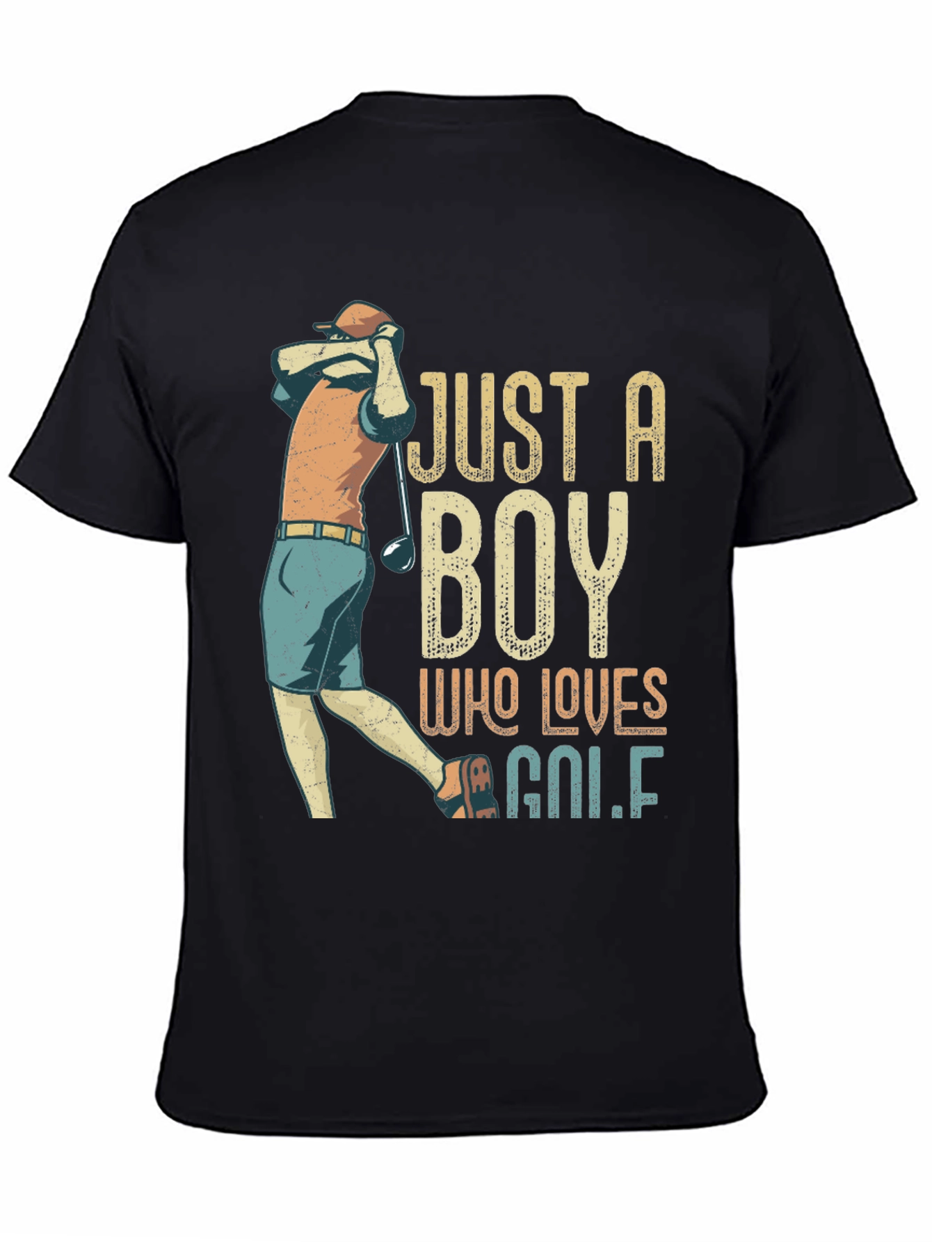 Just A Boy Who Loves Golf T-Shirt - Black