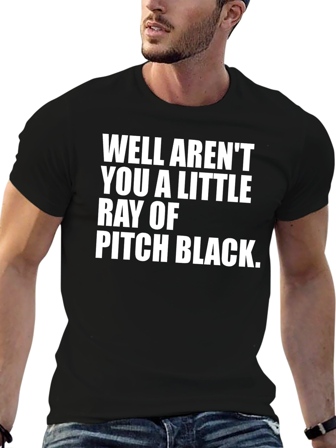 Humorous Graphic Tee: Ray of Pitch Black Sarcasm