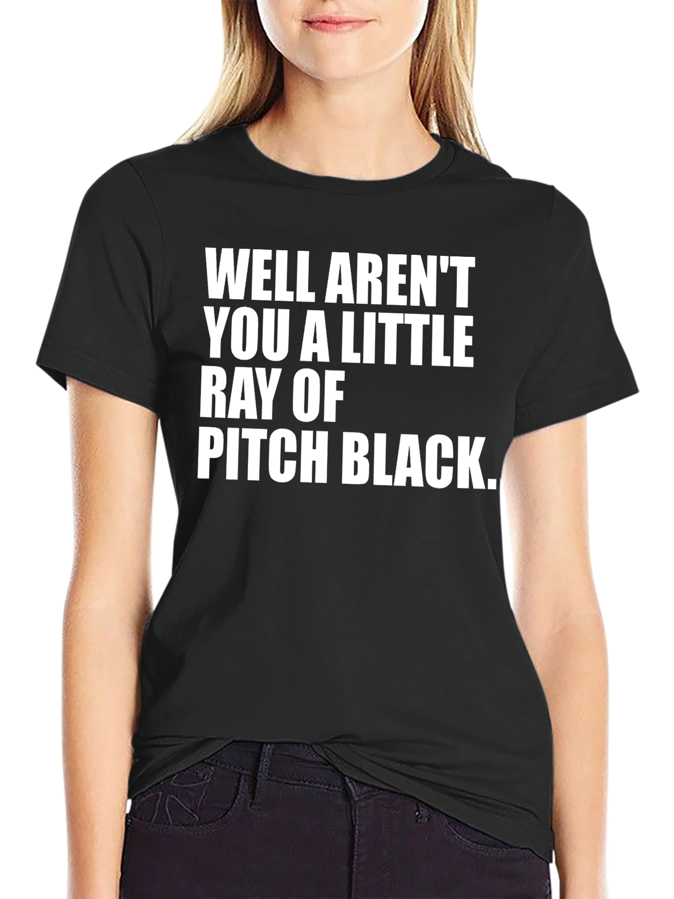 Humorous Graphic Tee: Ray of Pitch Black Sarcasm