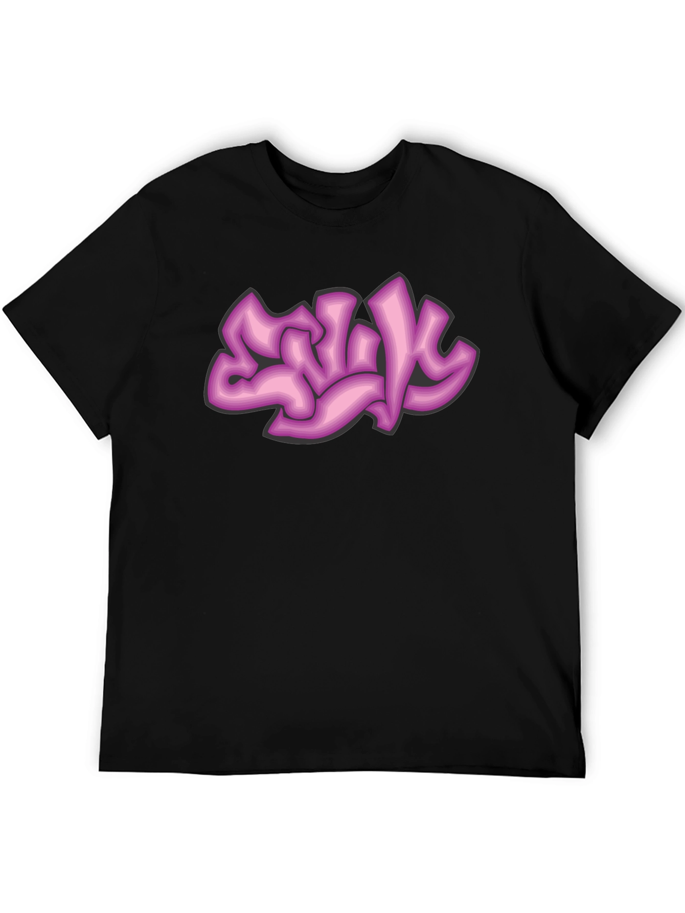 Graffiti Style Graphic Tee - Black Cotton Comfort