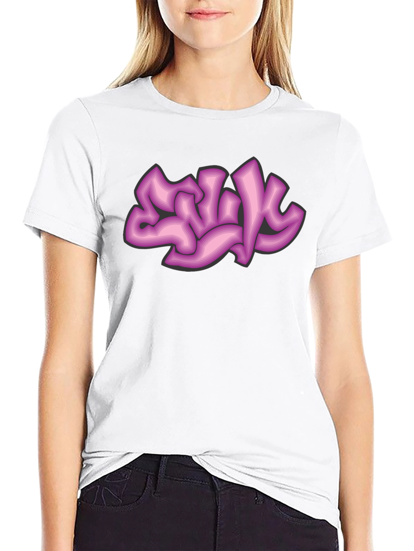 Graffiti Style Graphic Tee - Black Cotton Comfort