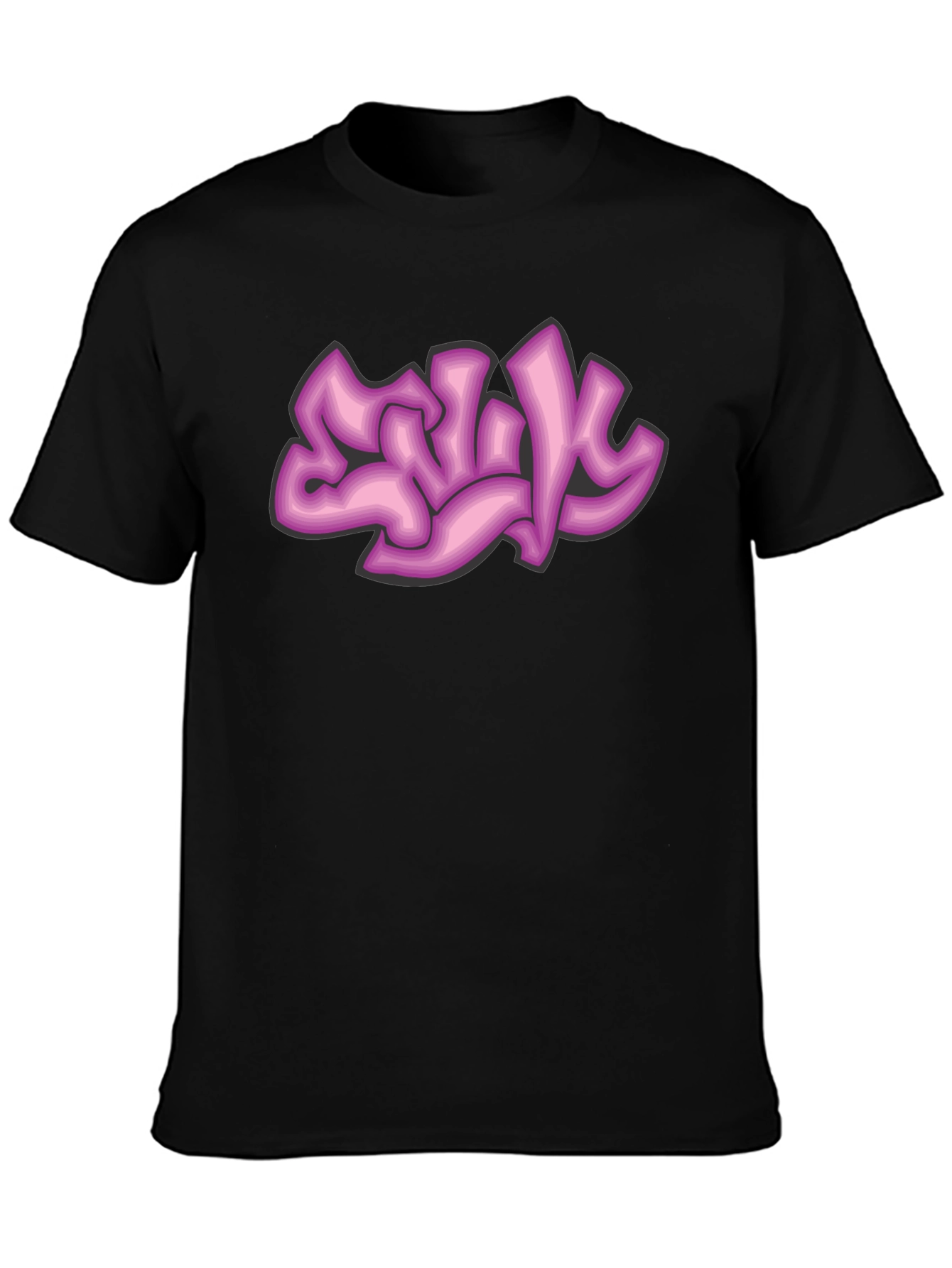 Graffiti Style Graphic Tee - Black Cotton Comfort