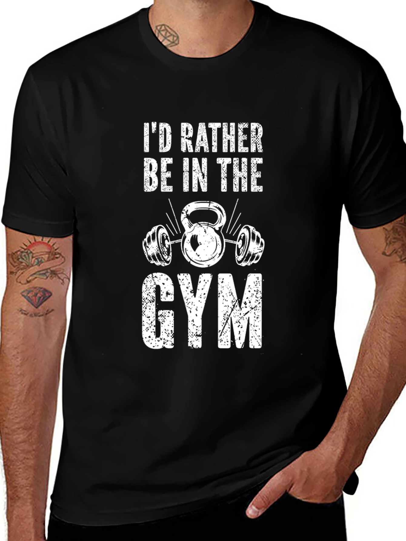 Gym Lover Graphic Tee - Black