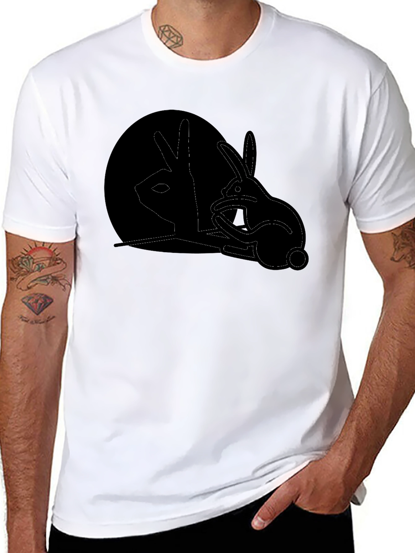 Rabbit Shadow T-Shirt - Fun Stylish Tee