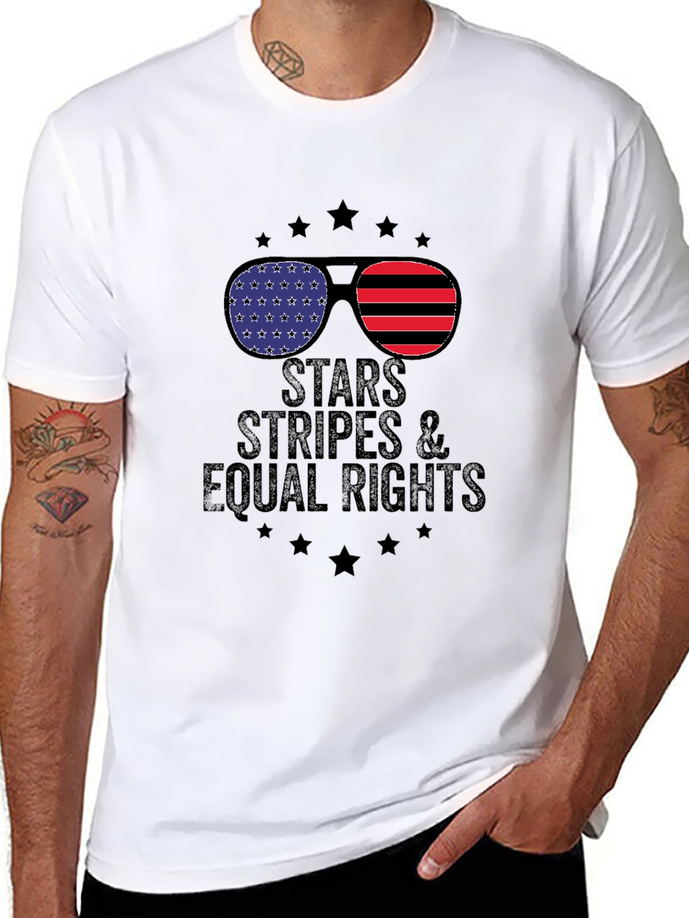 Stars Stripes & Equal Rights Graphic T-Shirt