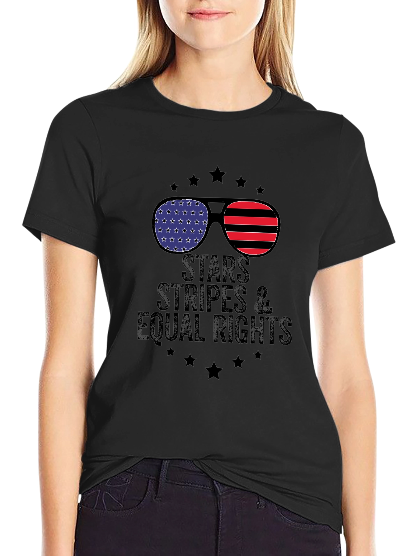 Stars Stripes & Equal Rights Graphic T-Shirt