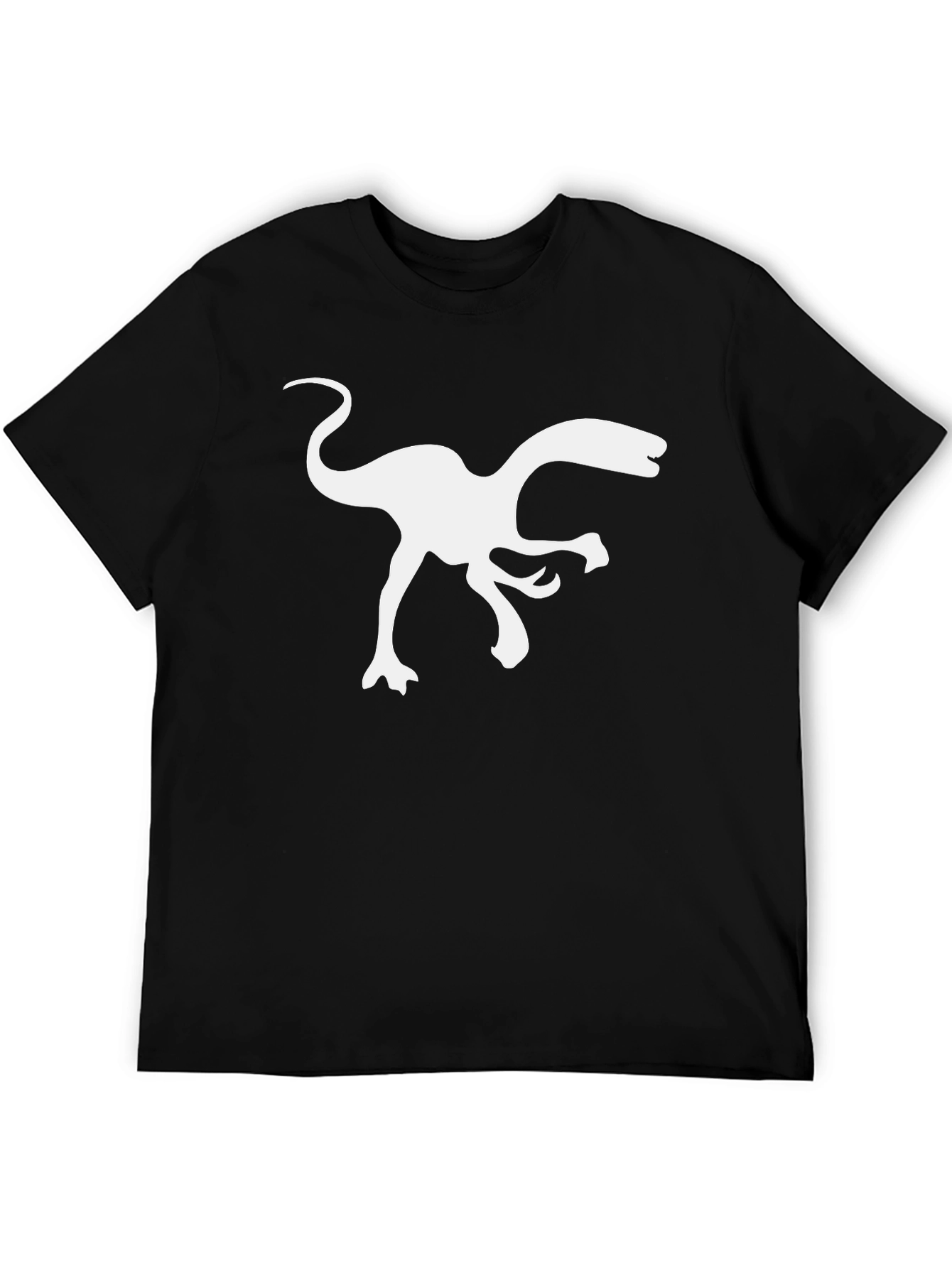 Dino Silhouette Tee - Black Cotton T-Shirt