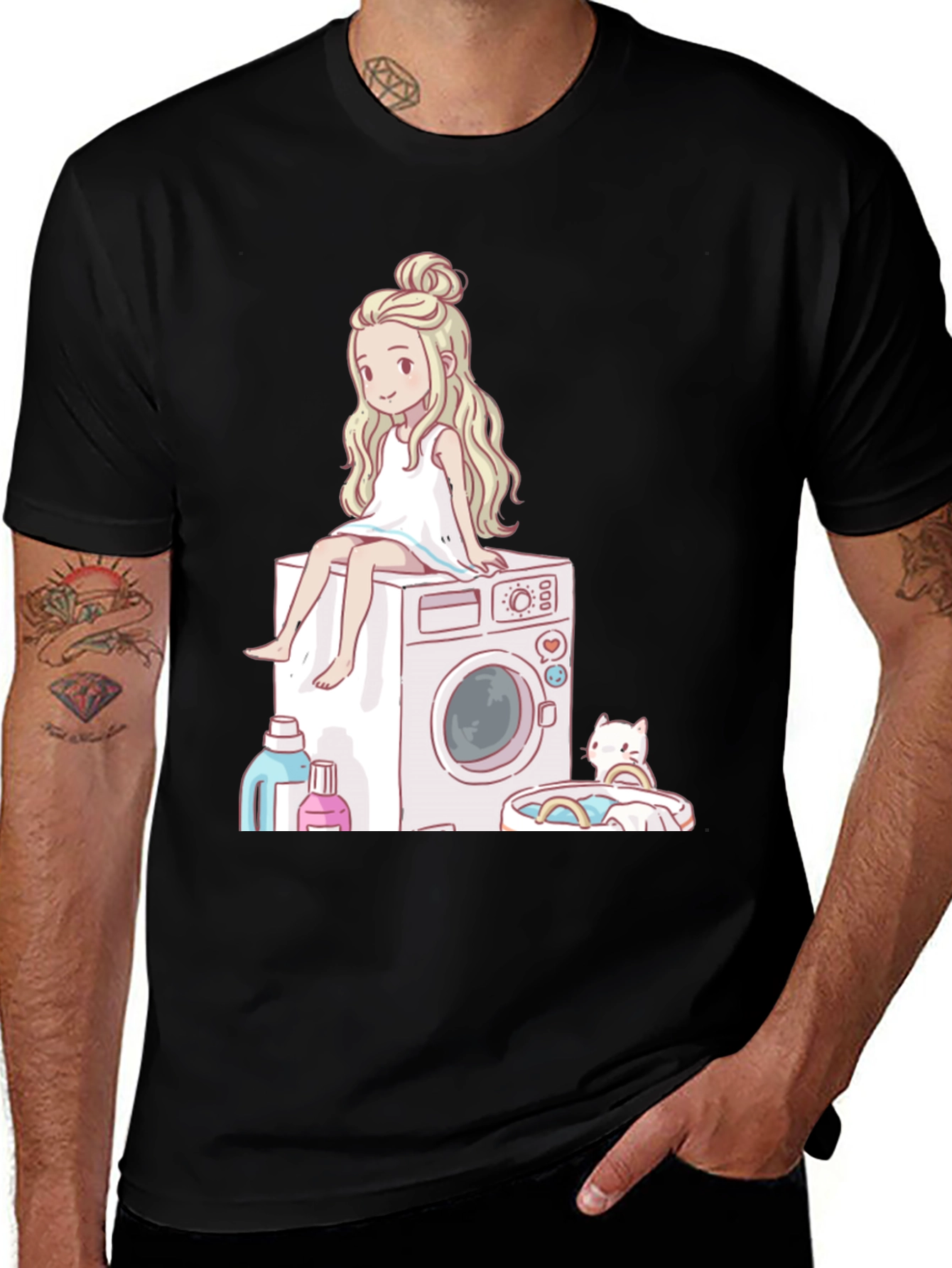 Laundry Day Cartoon Graphic Tee