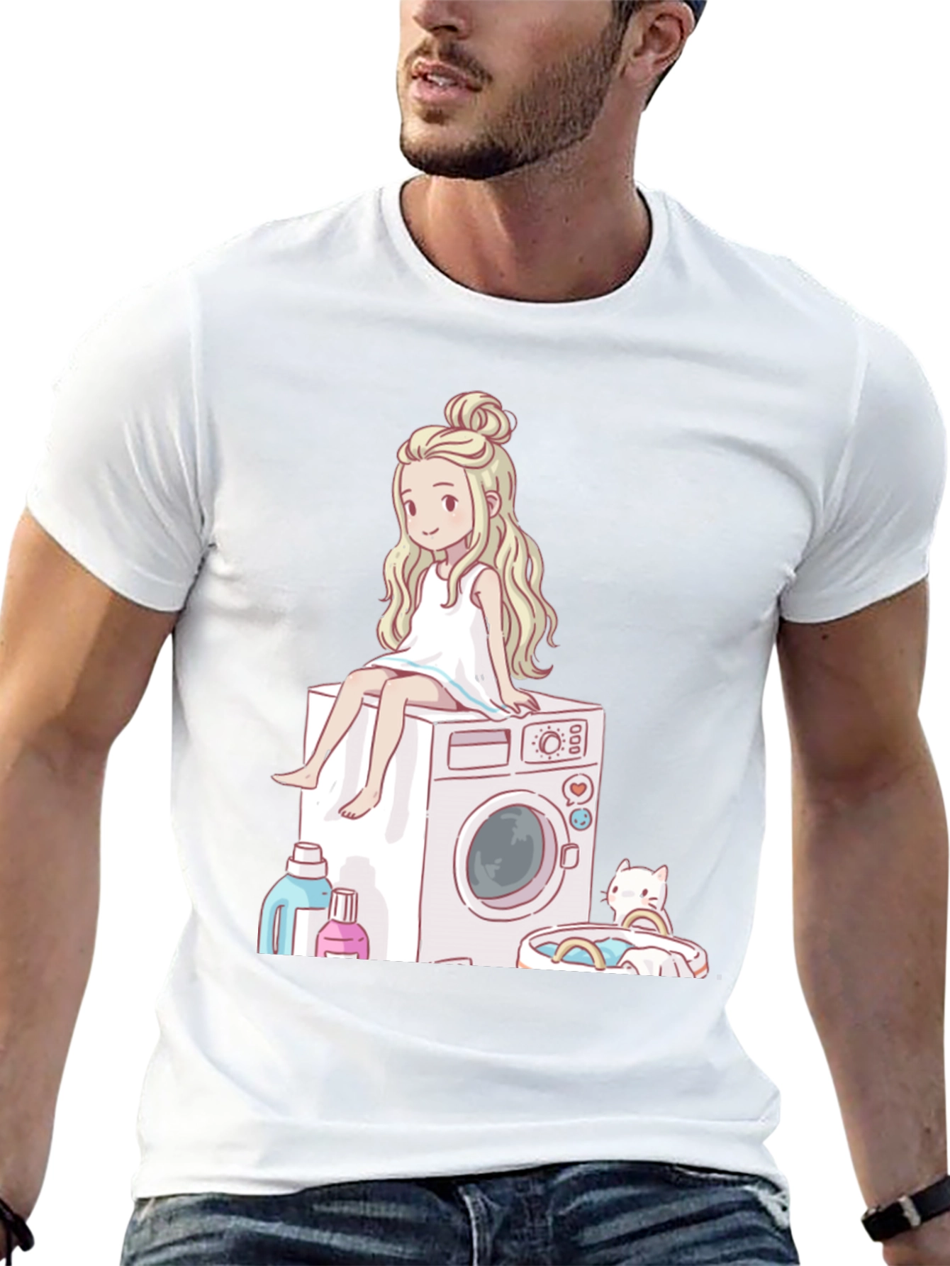 Laundry Day Cartoon Graphic Tee