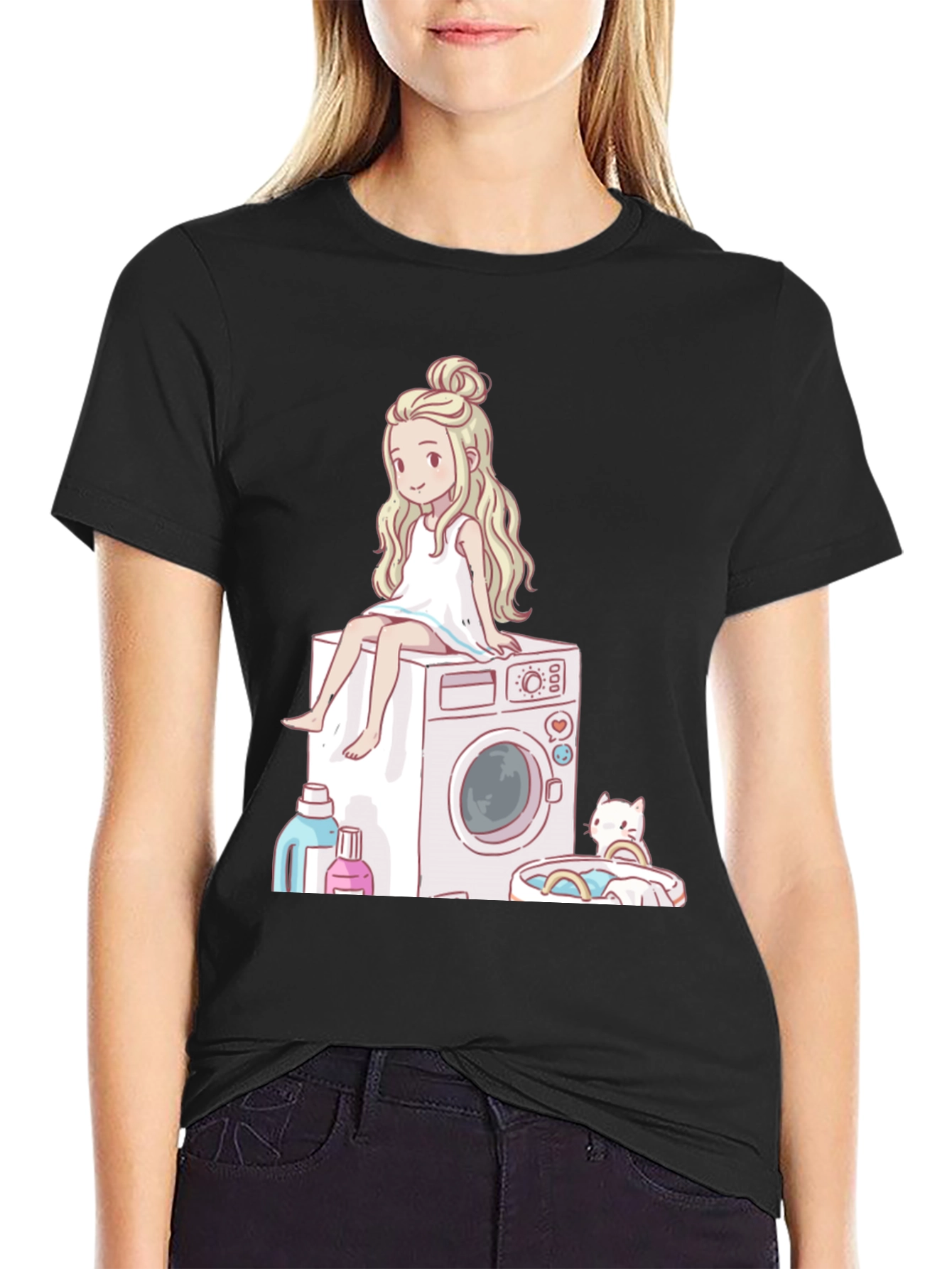 Laundry Day Cartoon Graphic Tee