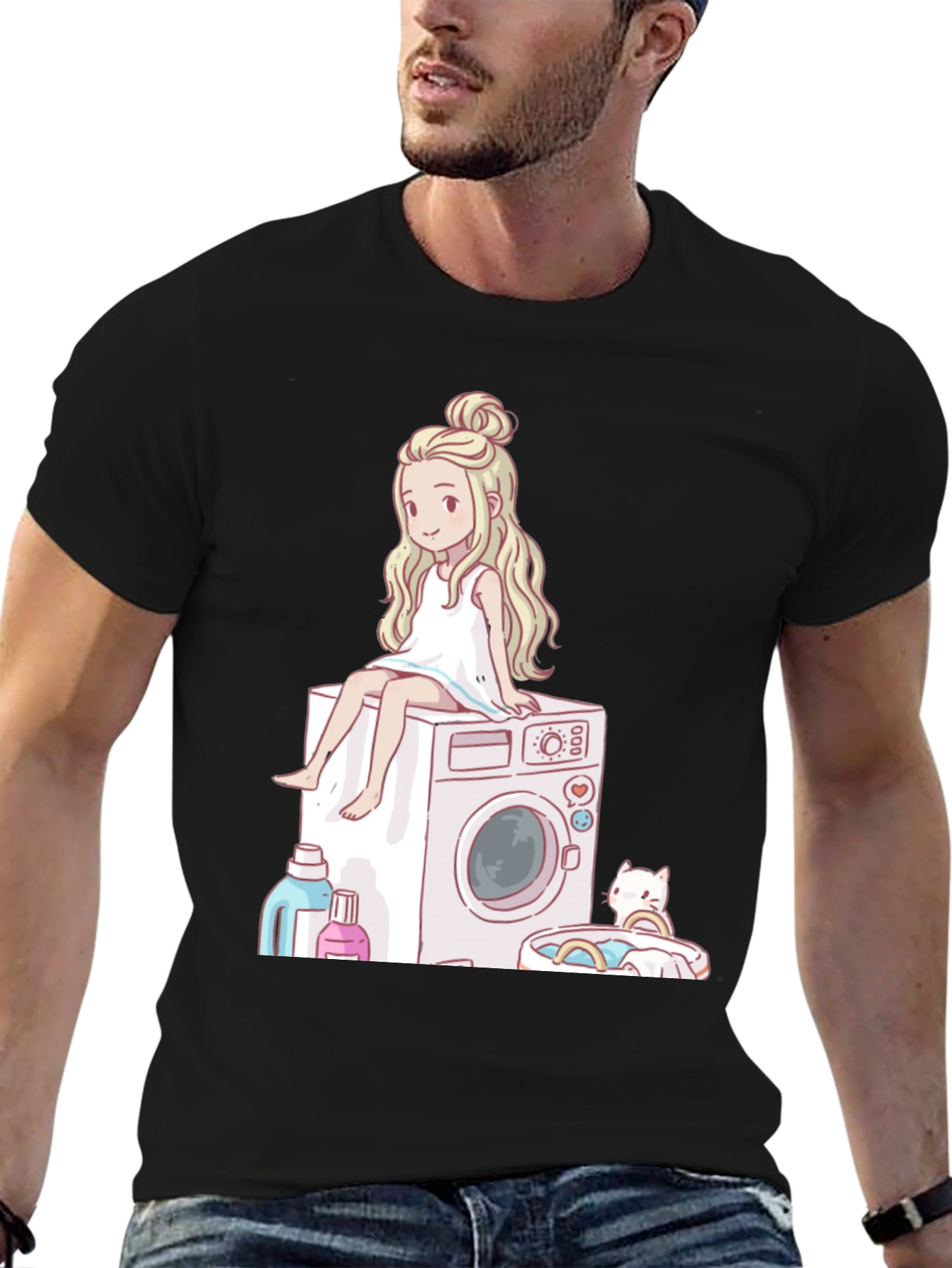 Laundry Day Cartoon Graphic Tee