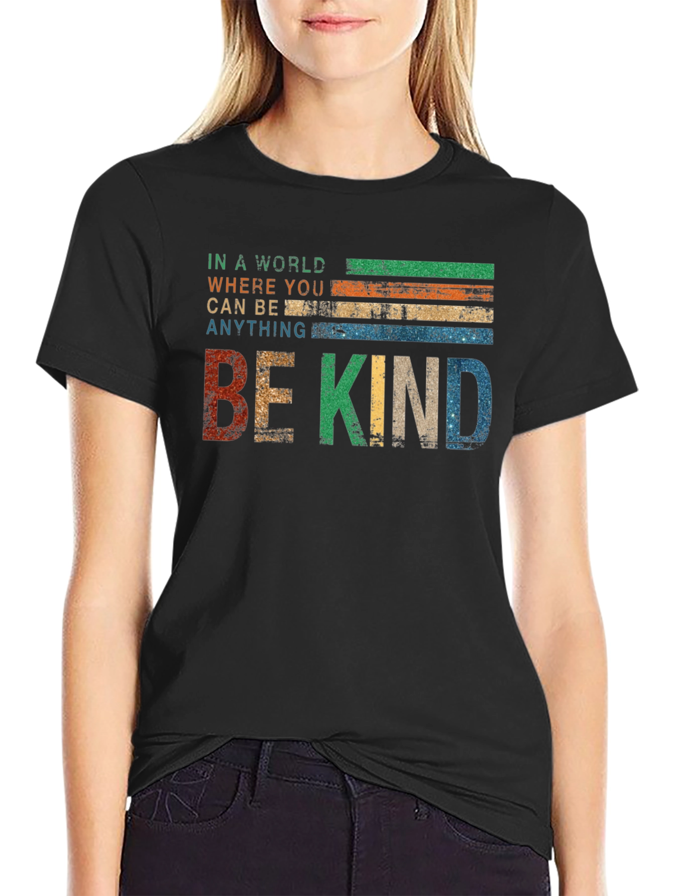 Retro Be Kind Graphic Tee - Positive Message Shirt