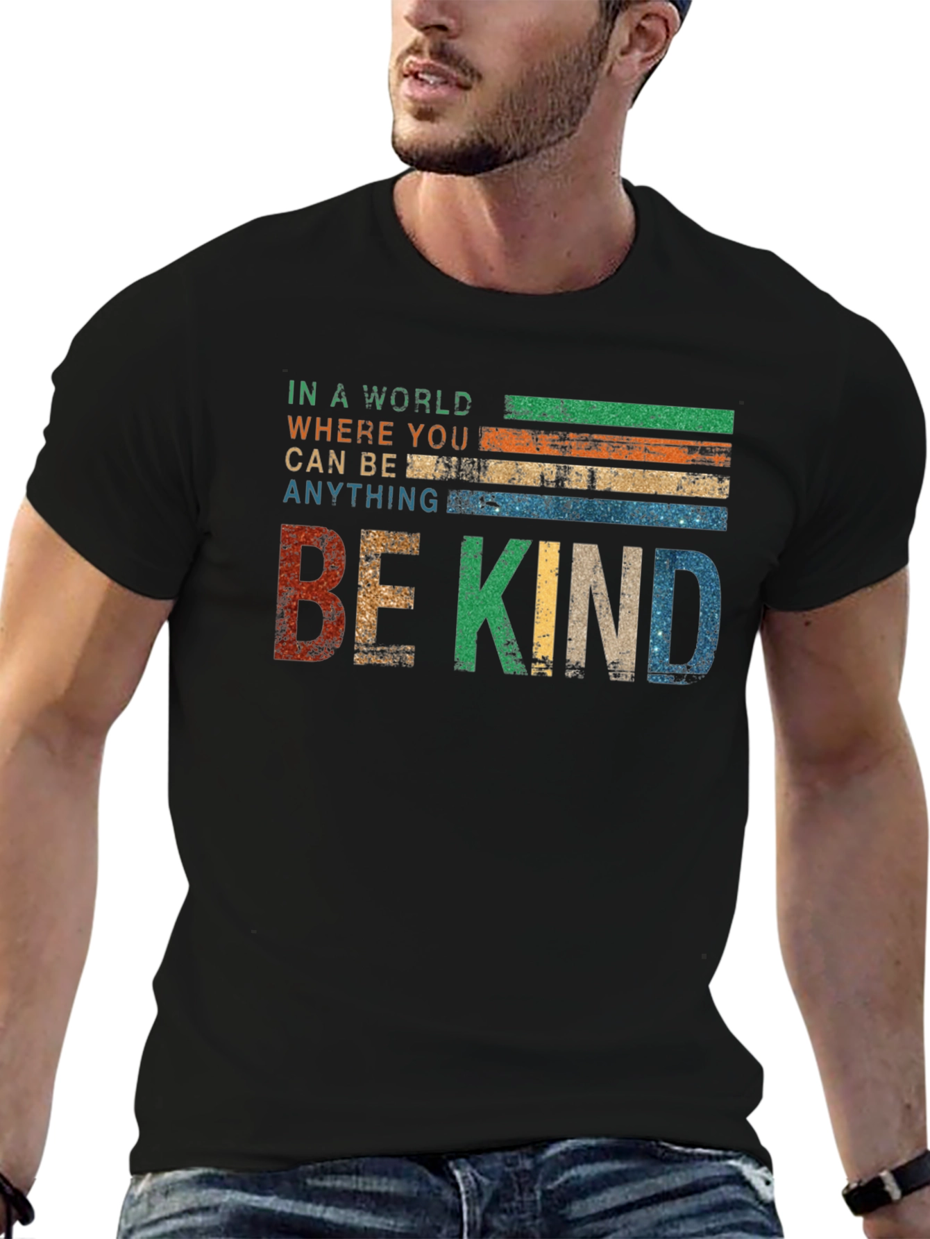Retro Be Kind Graphic Tee - Positive Message Shirt