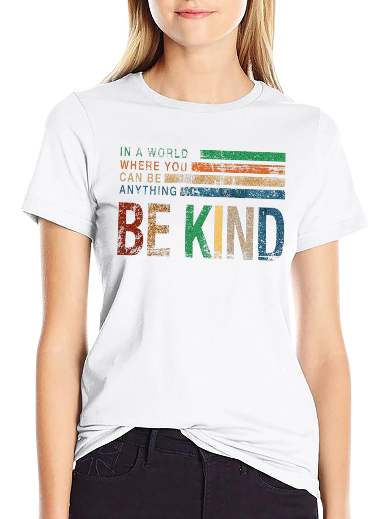 Retro Be Kind Graphic Tee - Positive Message Shirt