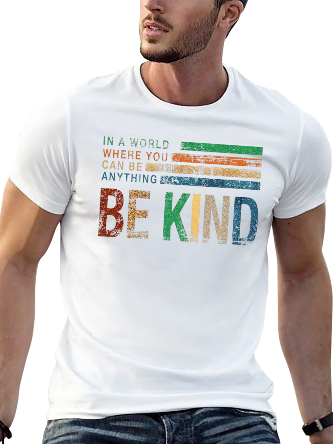 Retro Be Kind Graphic Tee - Positive Message Shirt