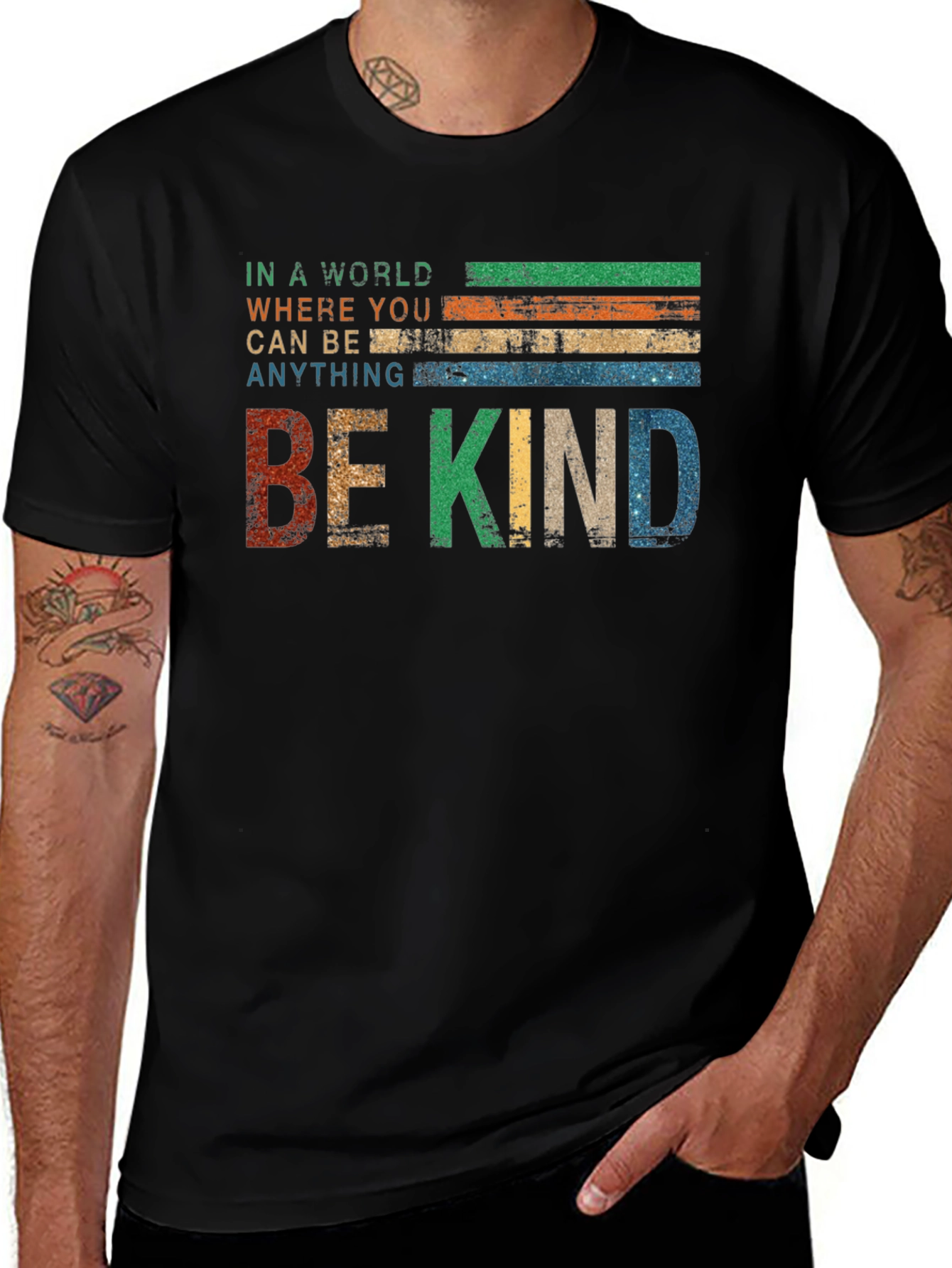 Retro Be Kind Graphic Tee - Positive Message Shirt