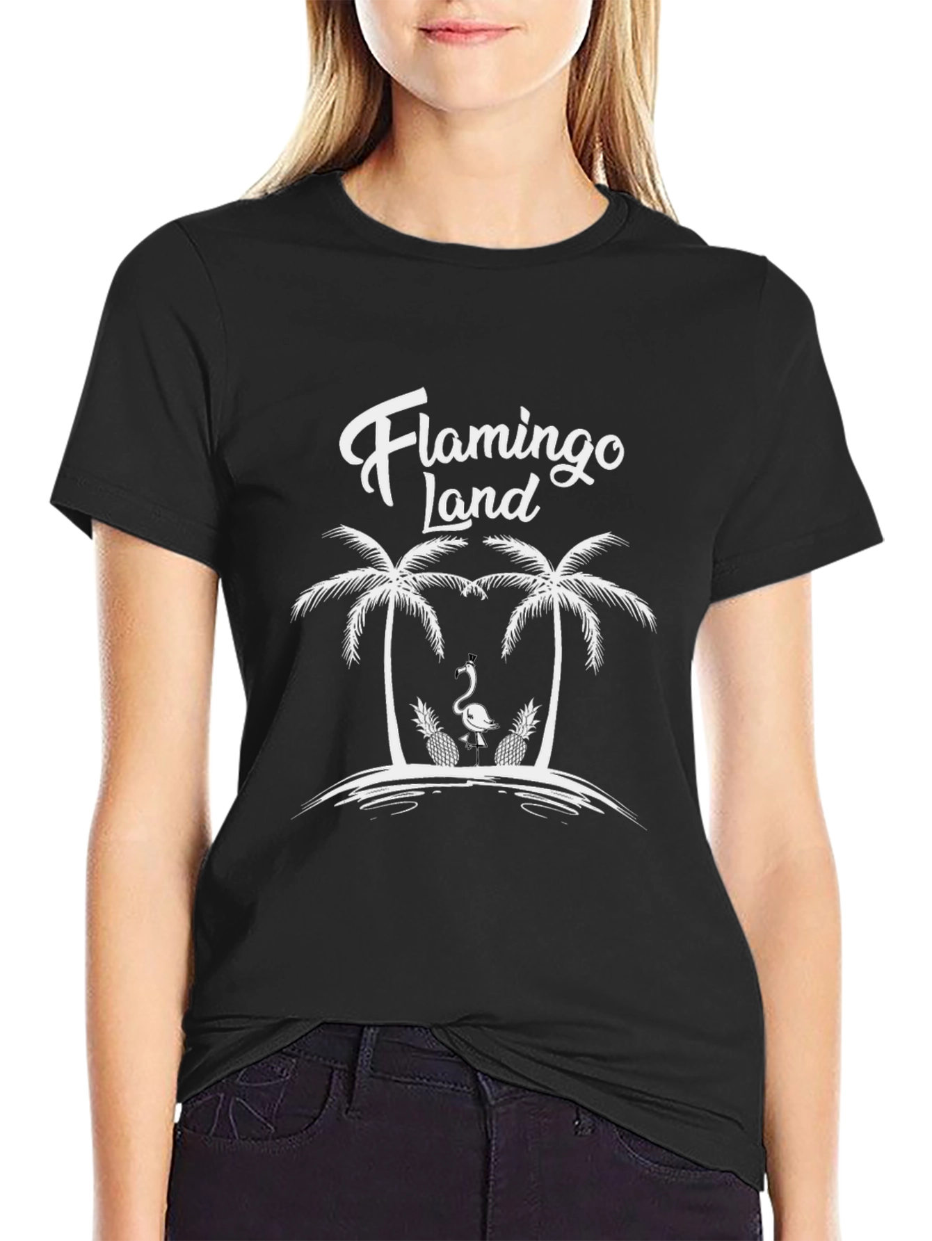 Flamingo Land Graphic Tee - Tropical Vacation Shirt