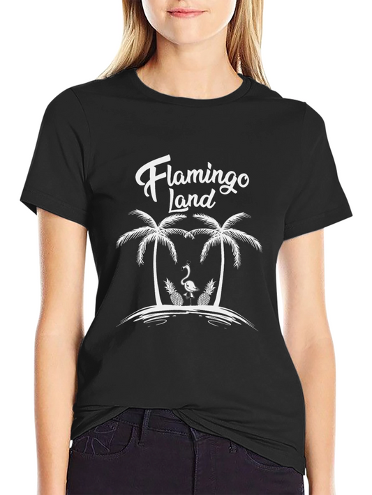 Flamingo Land Graphic Tee - Tropical Vacation Shirt