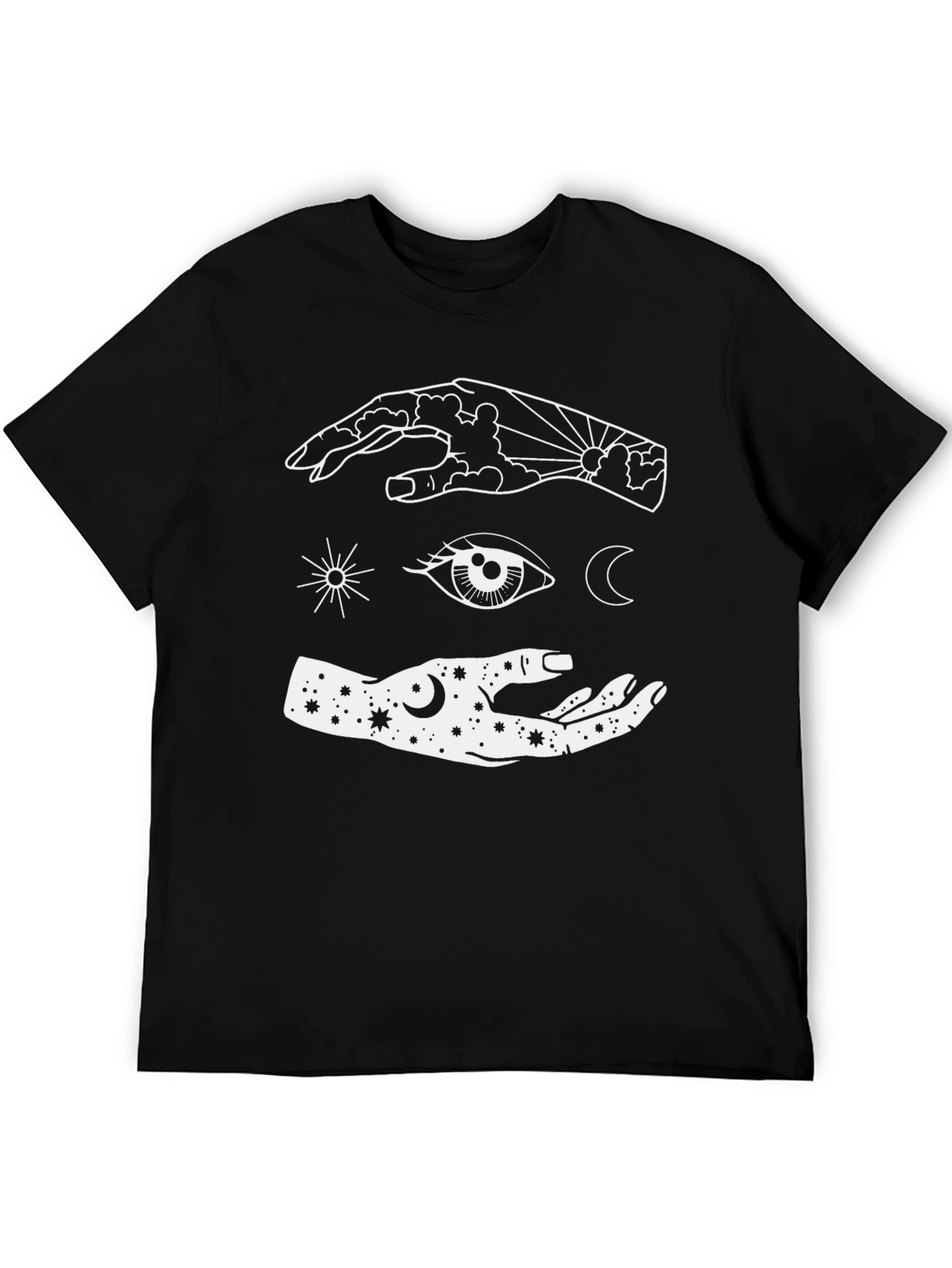 Celestial Hand Graphic Tee - Unisex Black T-Shirt