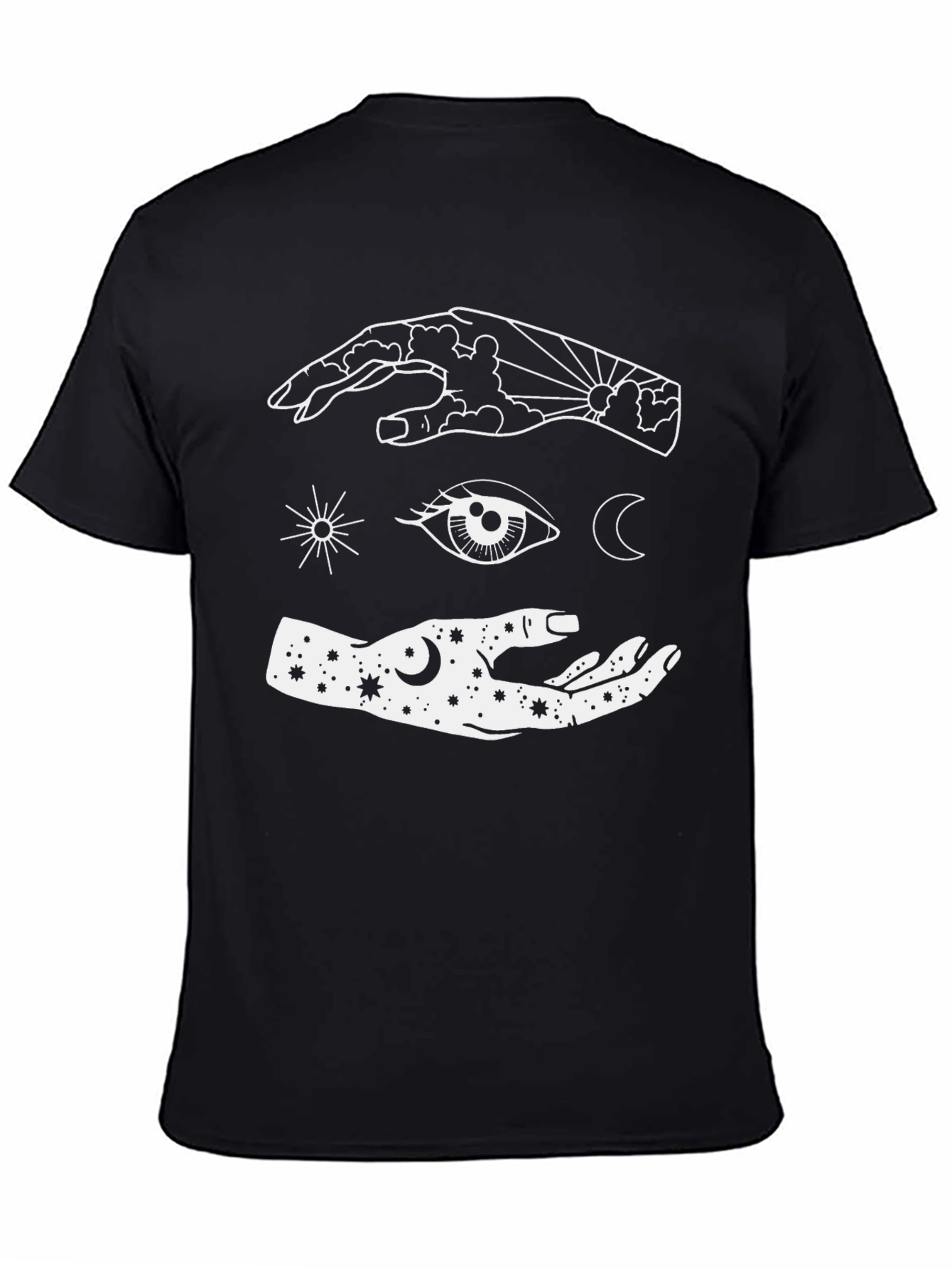 Celestial Hand Graphic Tee - Unisex Black T-Shirt