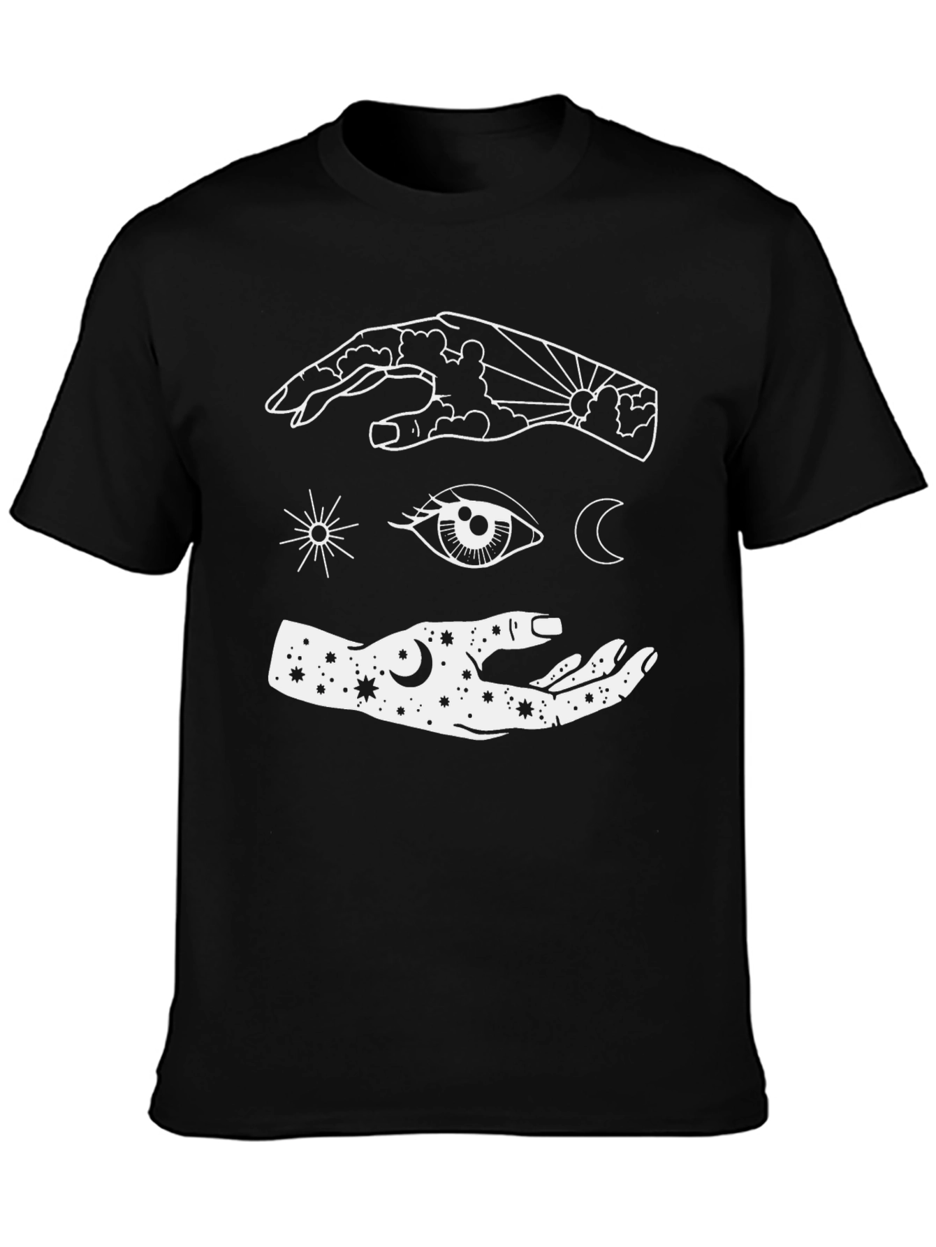 Celestial Hand Graphic Tee - Unisex Black T-Shirt