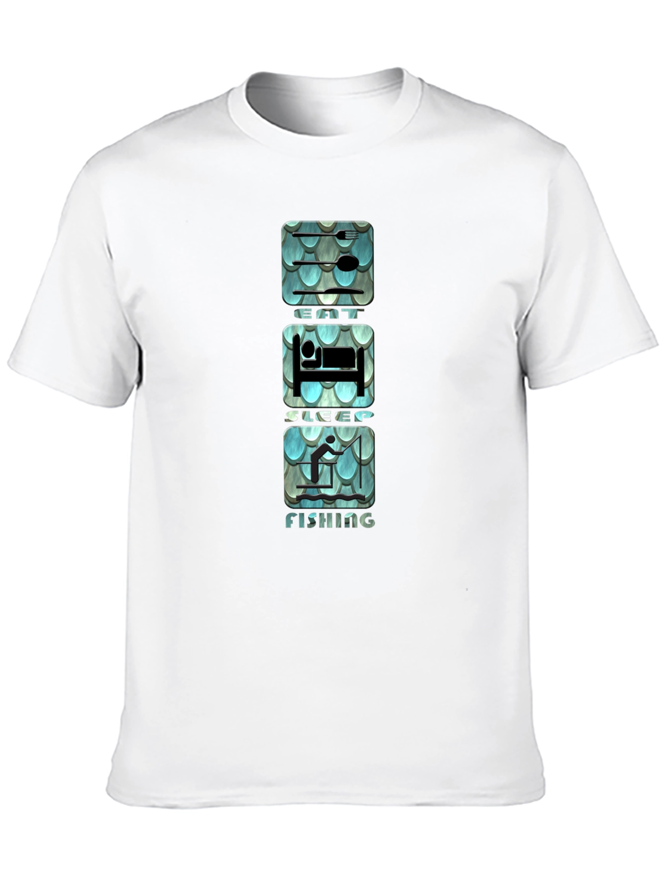 Eat Sleep Fishing Graphic Tee - Black Cotton T-Shirt