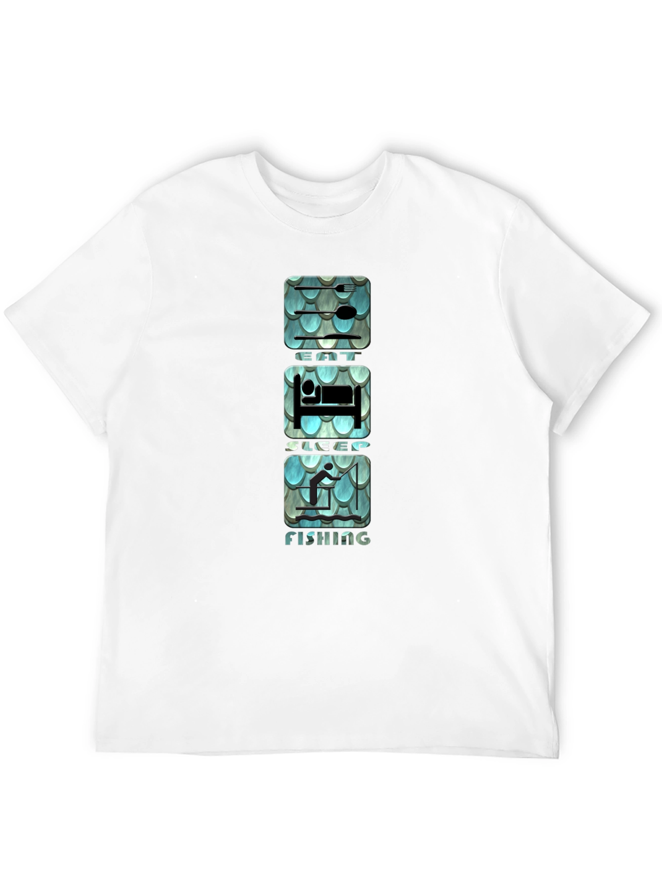 Eat Sleep Fishing Graphic Tee - Black Cotton T-Shirt