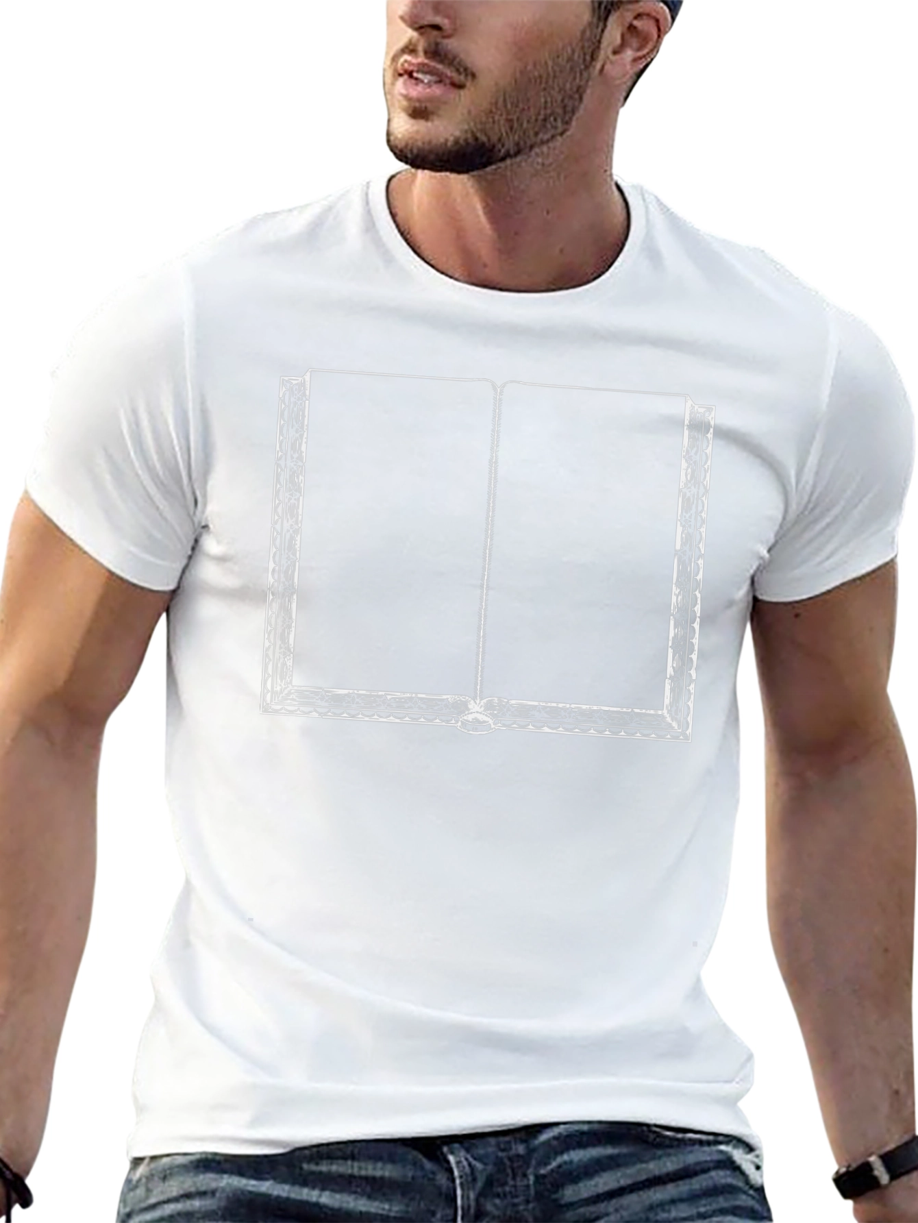 Open Book Graphic Tee - Black Cotton Casual Shirt