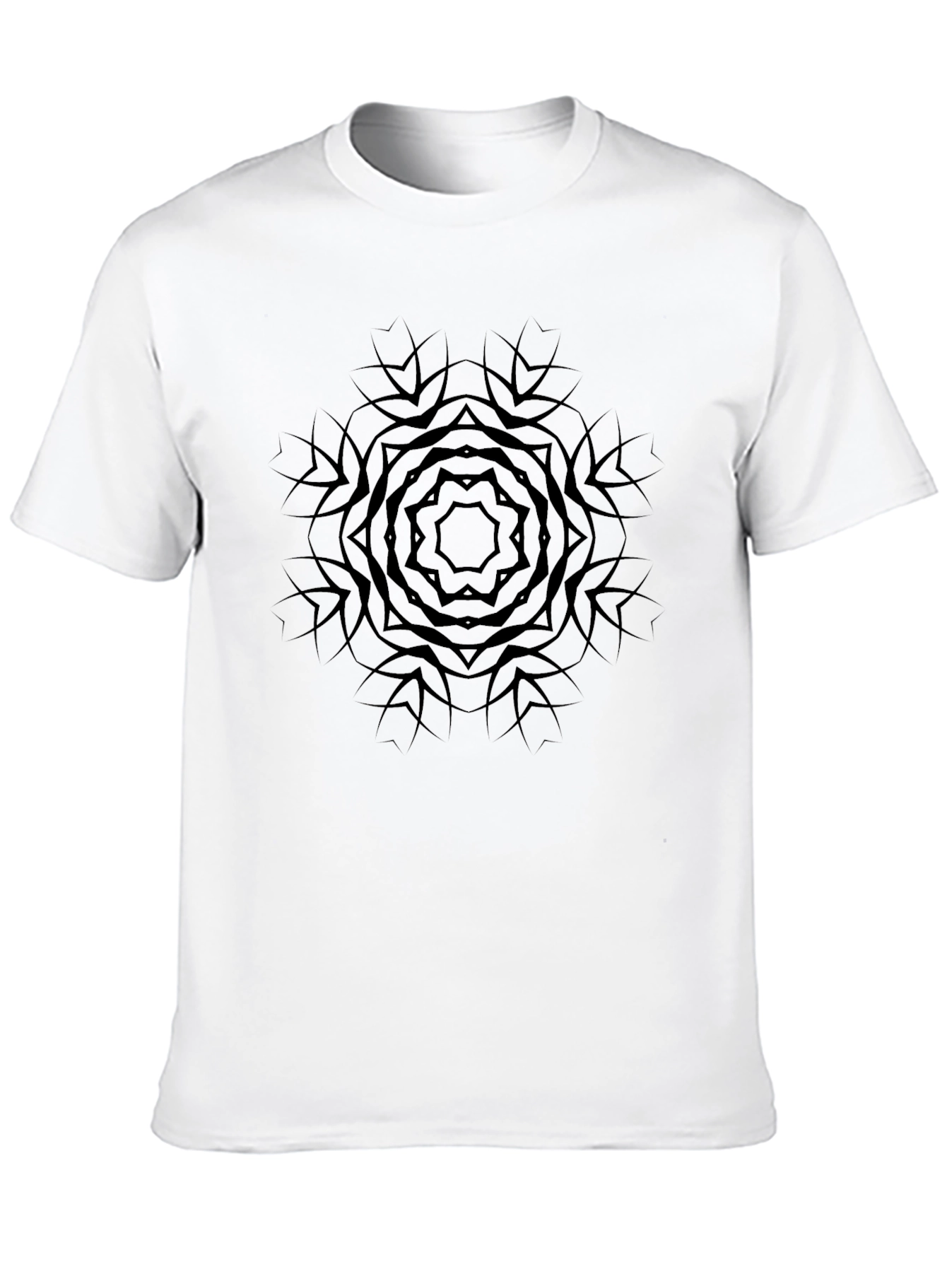 Geometric Mandala Graphic Tee - Stylish Black T-Shirt