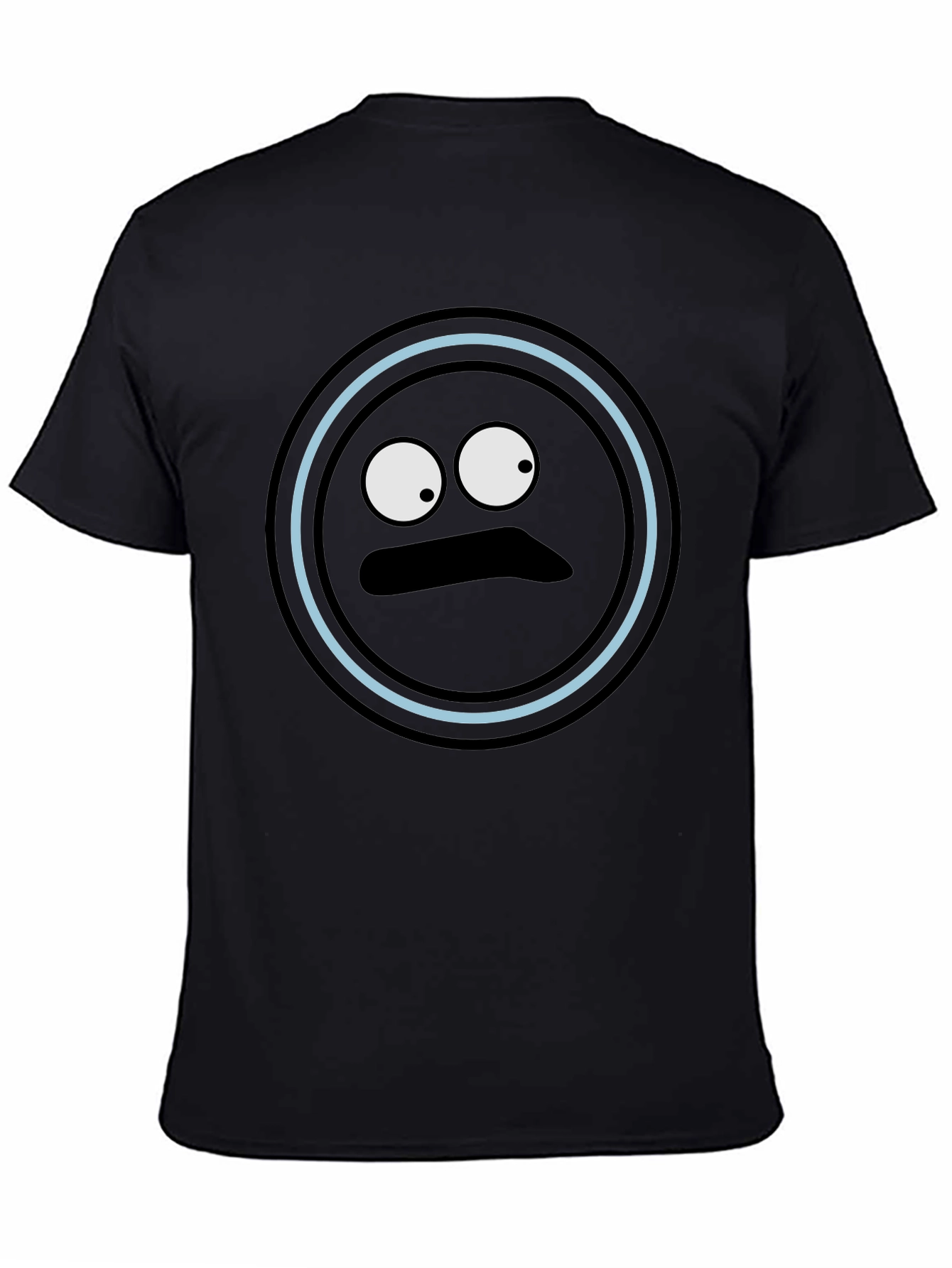 Funny Black T-Shirt with Googly Eye Face Design