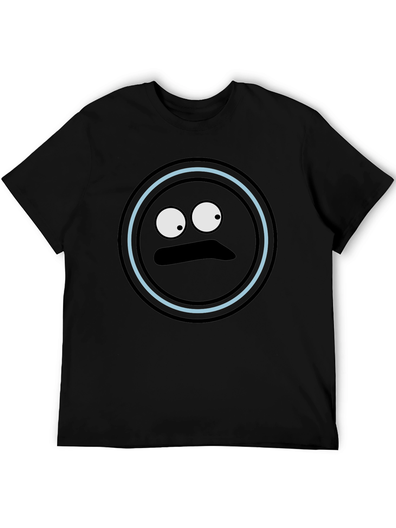 Funny Black T-Shirt with Googly Eye Face Design