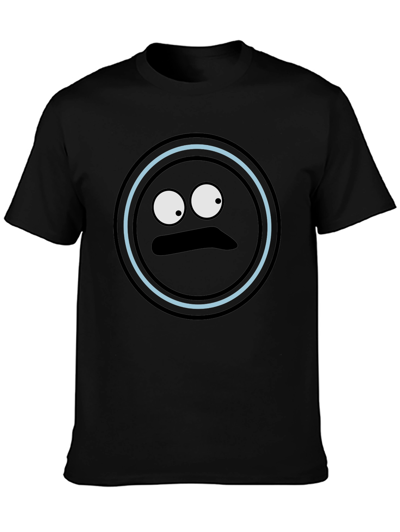 Funny Black T-Shirt with Googly Eye Face Design