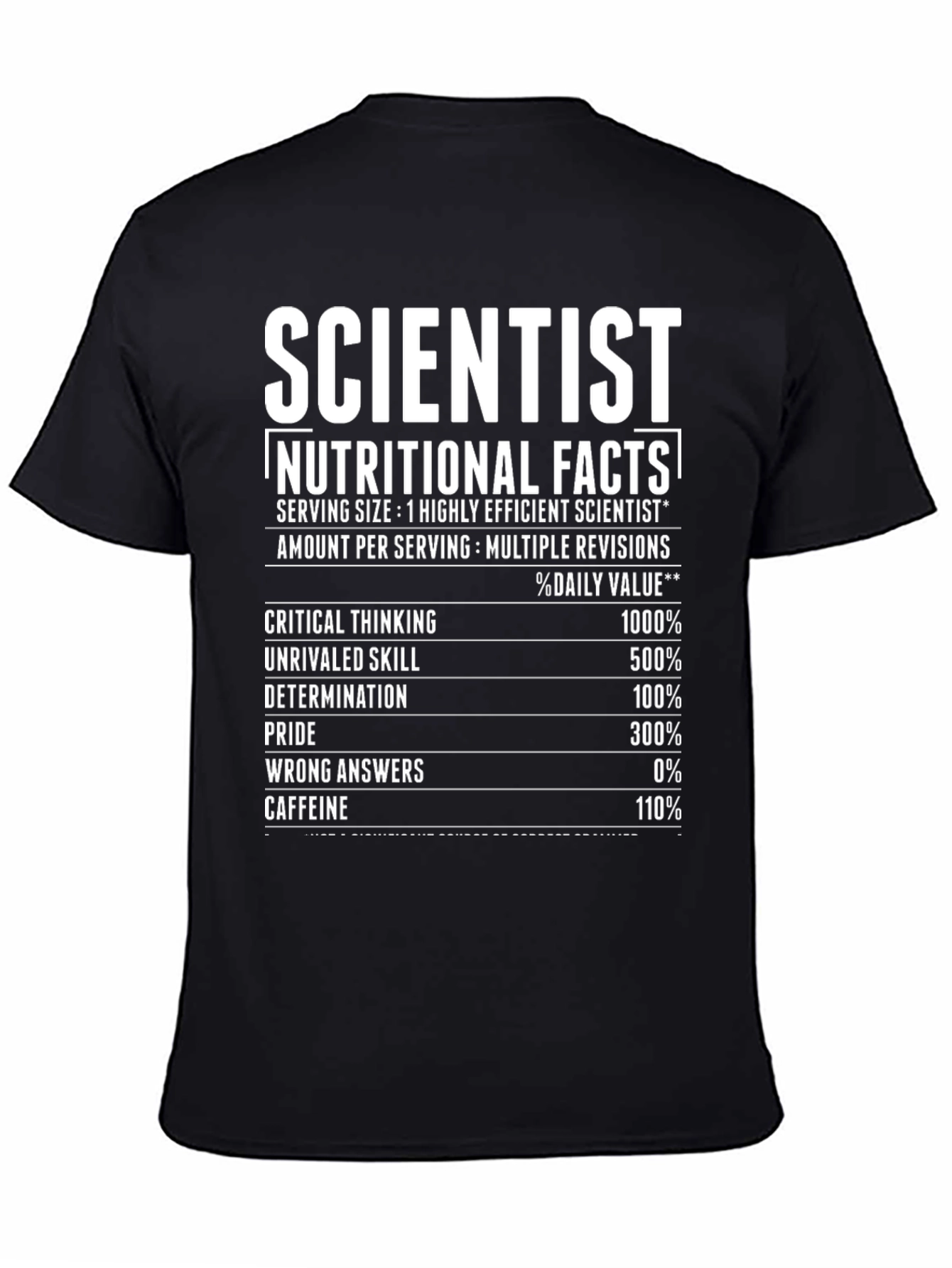 Scientist Nutritional Facts T-Shirt