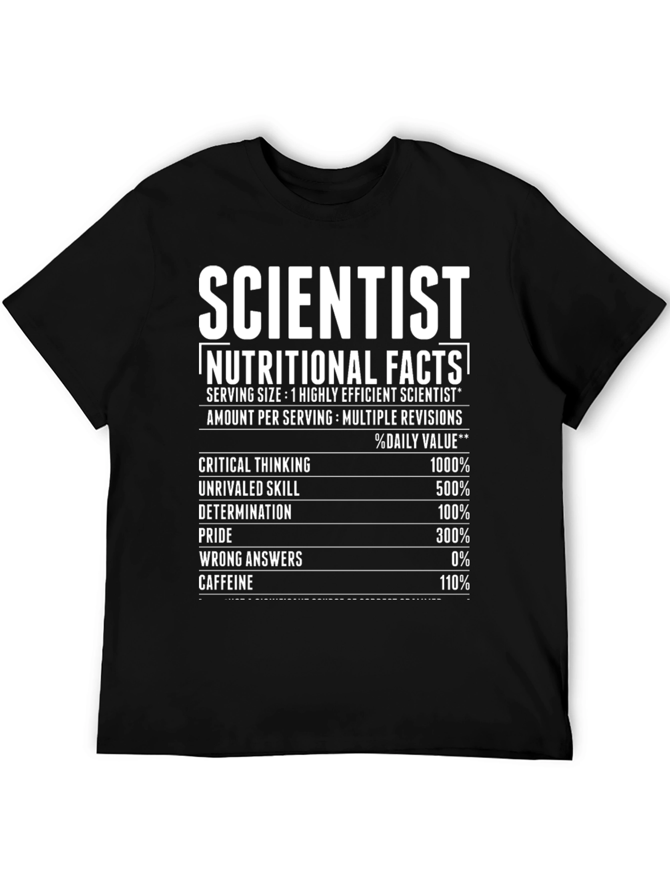 Scientist Nutritional Facts T-Shirt