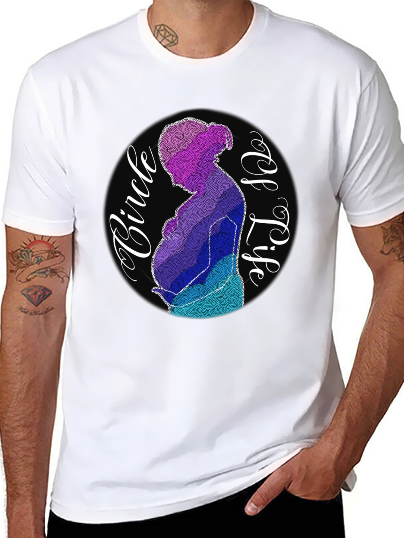 Circle of Life Pregnancy Graphic Tee - Black