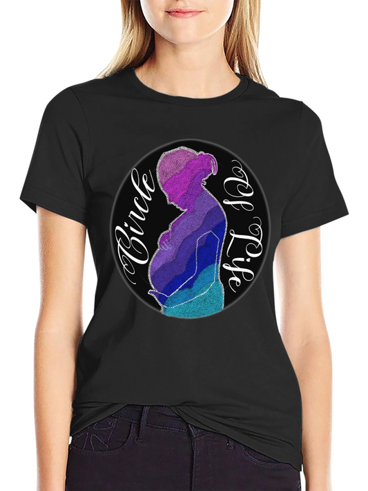 Circle of Life Pregnancy Graphic Tee - Black